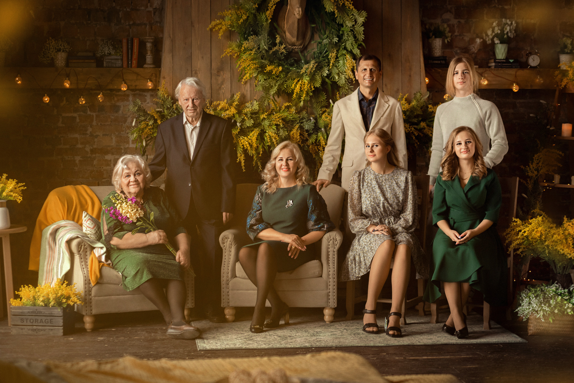 Съемка большой семьи в фотостудии в СПб