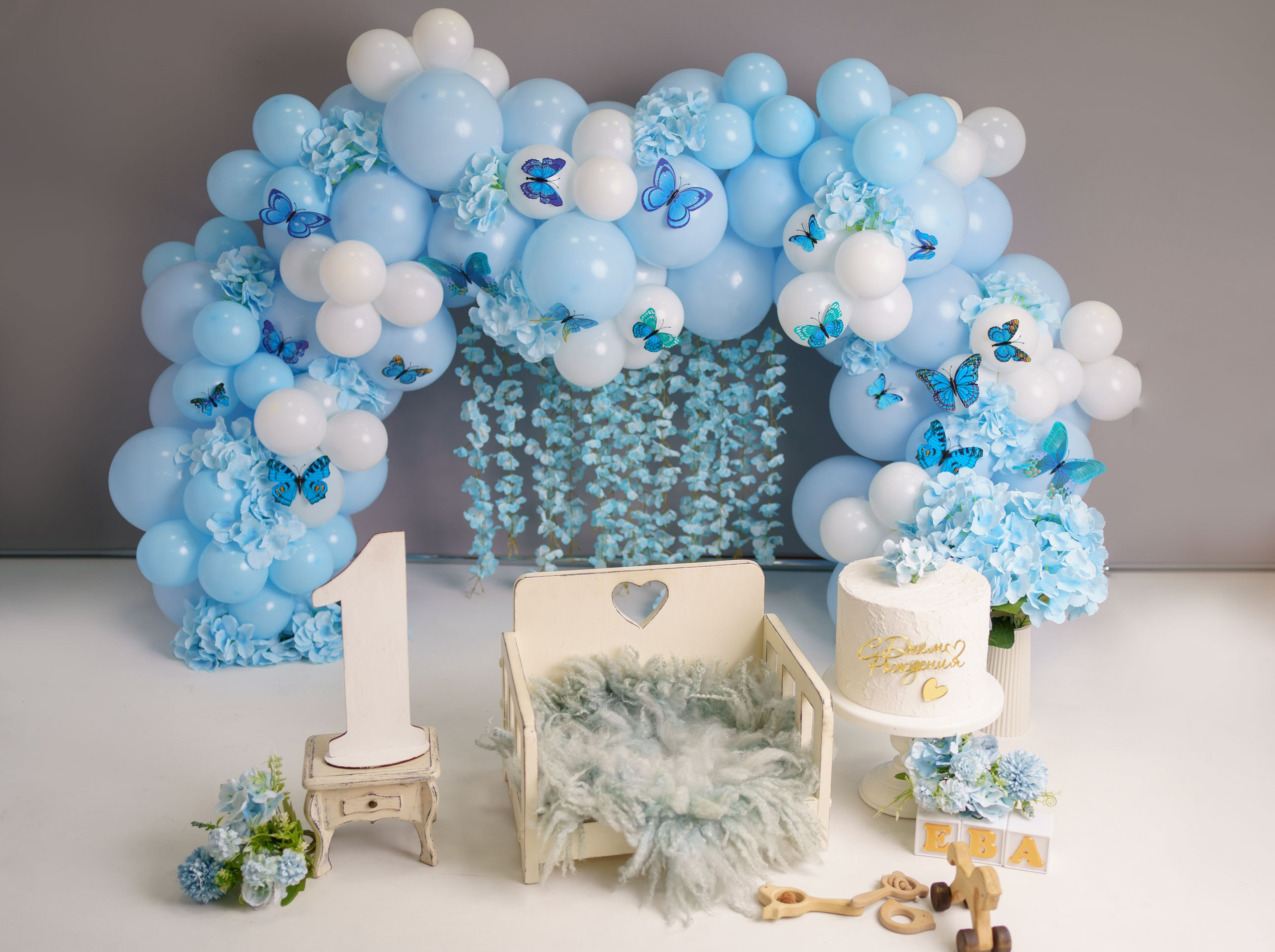 Шары к тарифу «годик эксклюзив». Фотограф новорожденных в г. Павлово Беспалова Екатерина