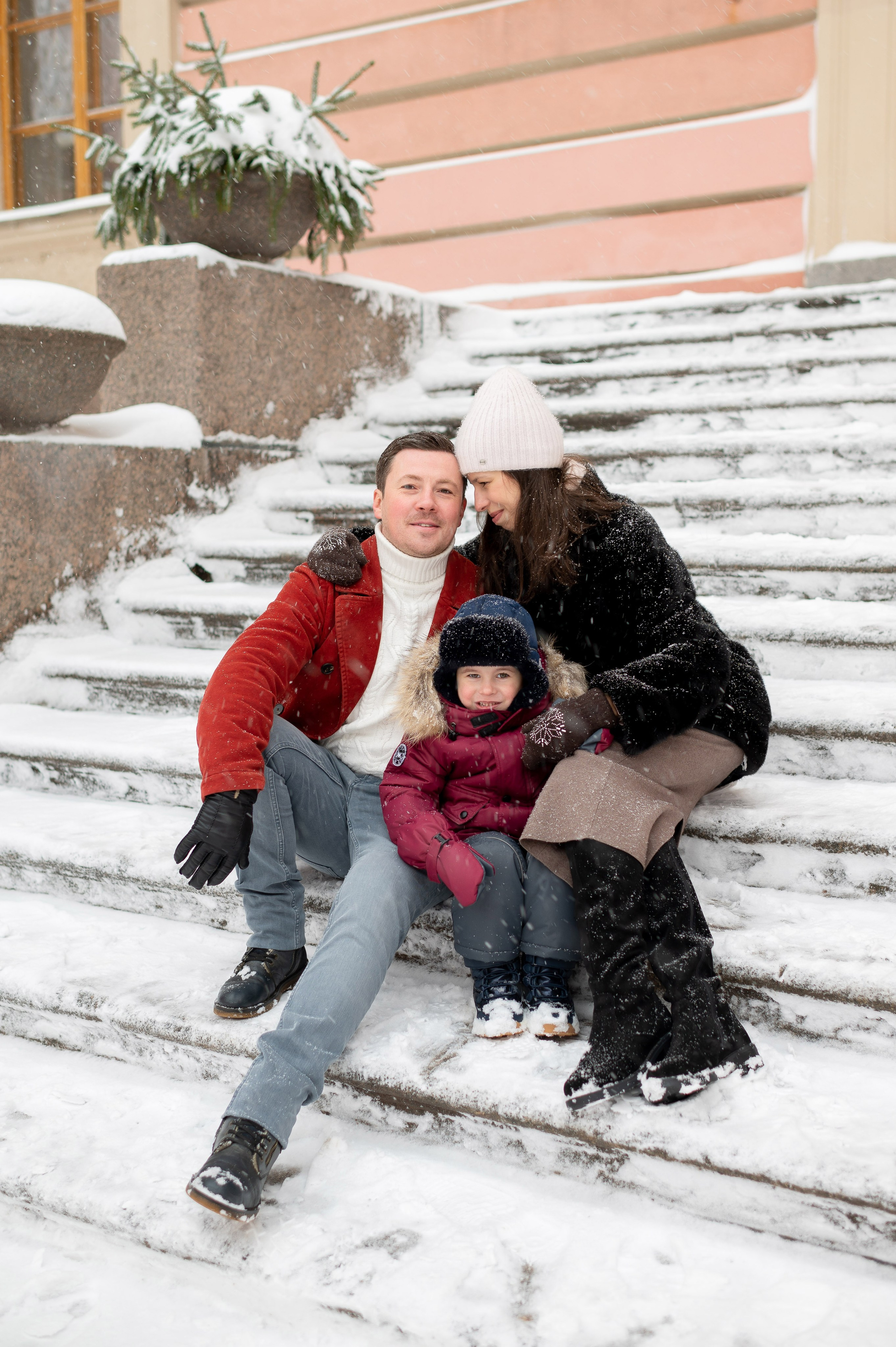 Зимняя прогулка Валерия, Андрей и Егор. Портретный, семейный и свадебный фотограф в Санкт-Петербурге и в Пушкине Ширяев Денис