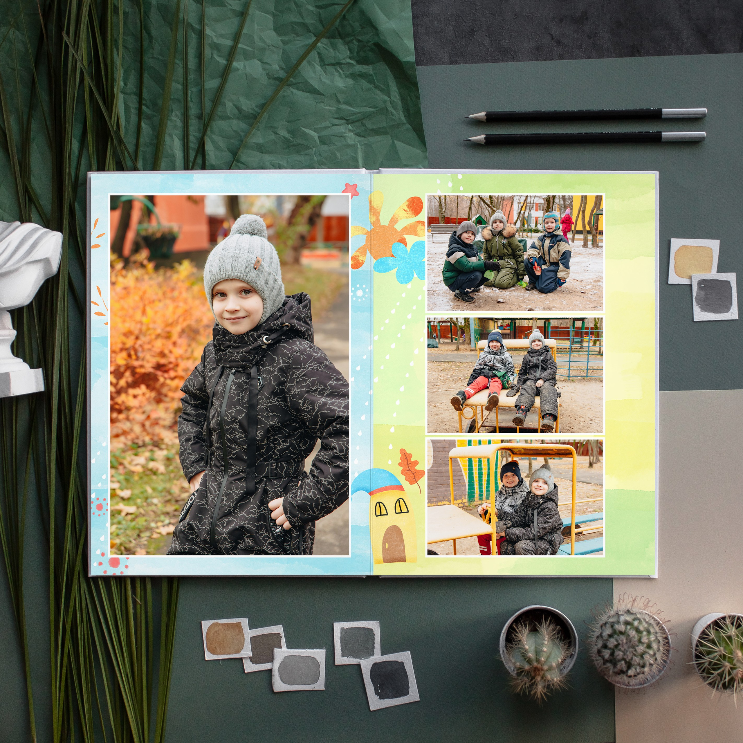 ЛАЙТ 3 разворота. Выпускные альбомы для детского сада и школы в Москве