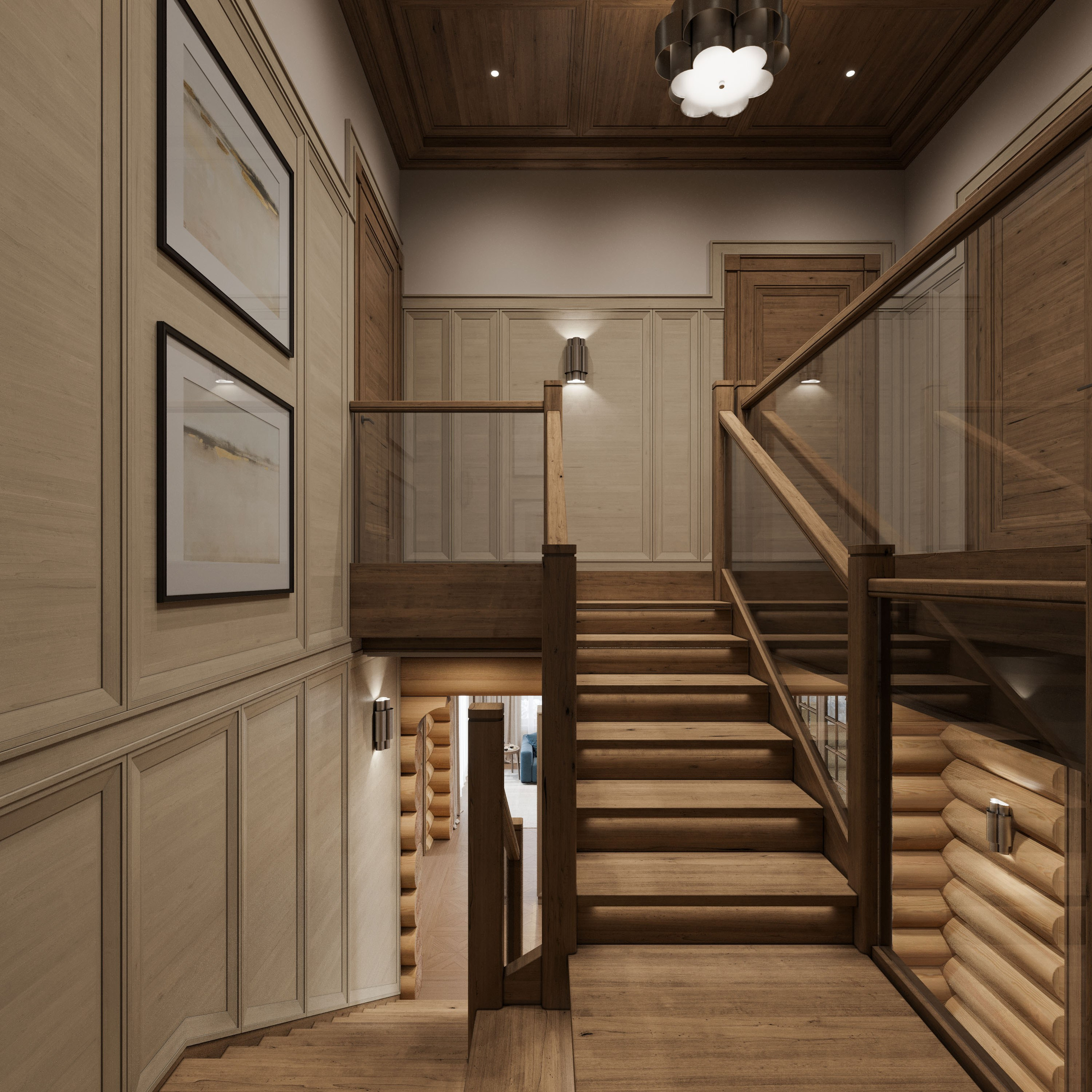 Сруб с Современным Наполнением: 3D Визуализации Интерьера Загородного Дома. Визуализатор интерьера в Москве | Брагин Кирилл