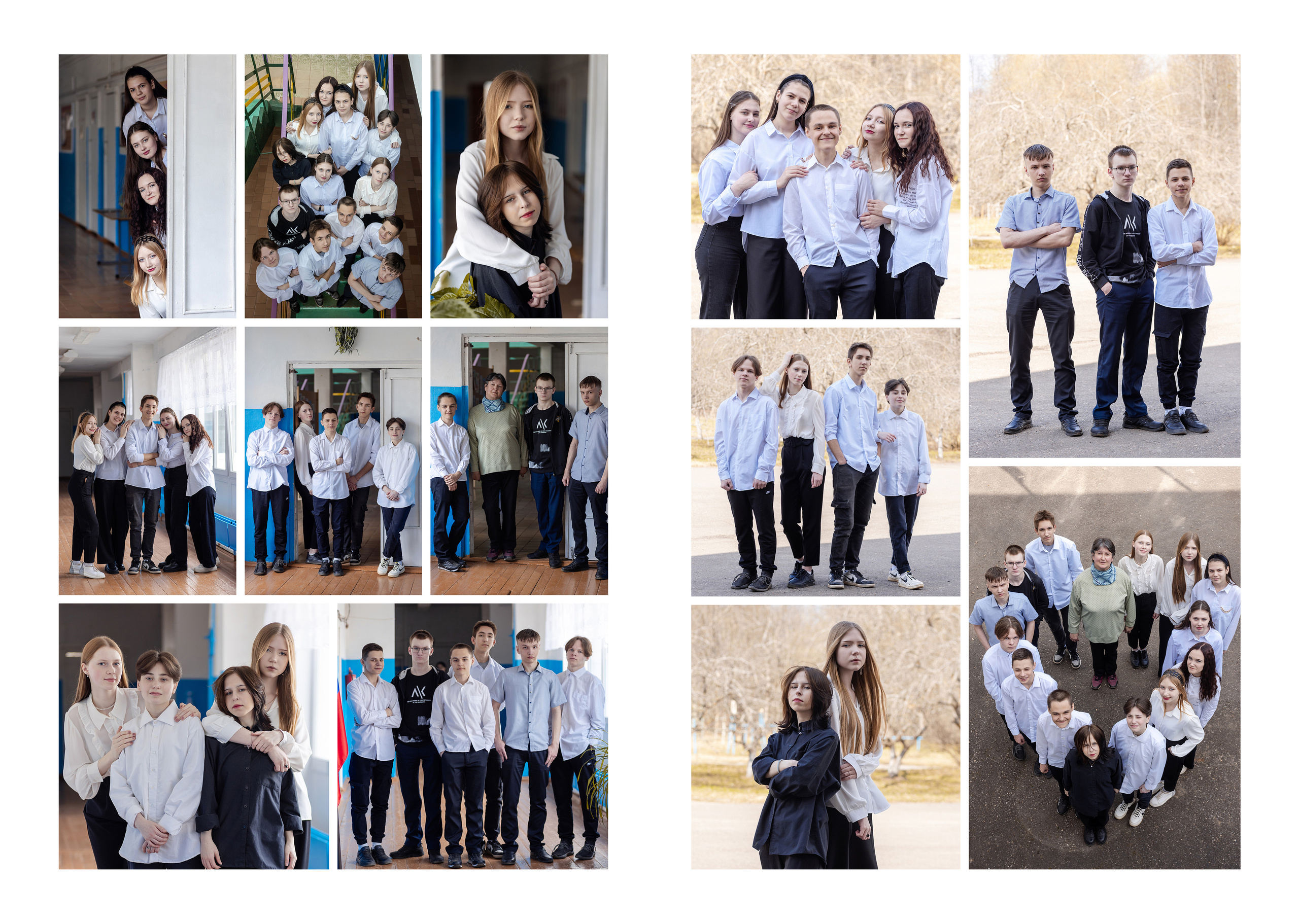 Альбом Лайфлат, 2 разворота «BLACK&WHITE». Студия выпускных альбомов Остров