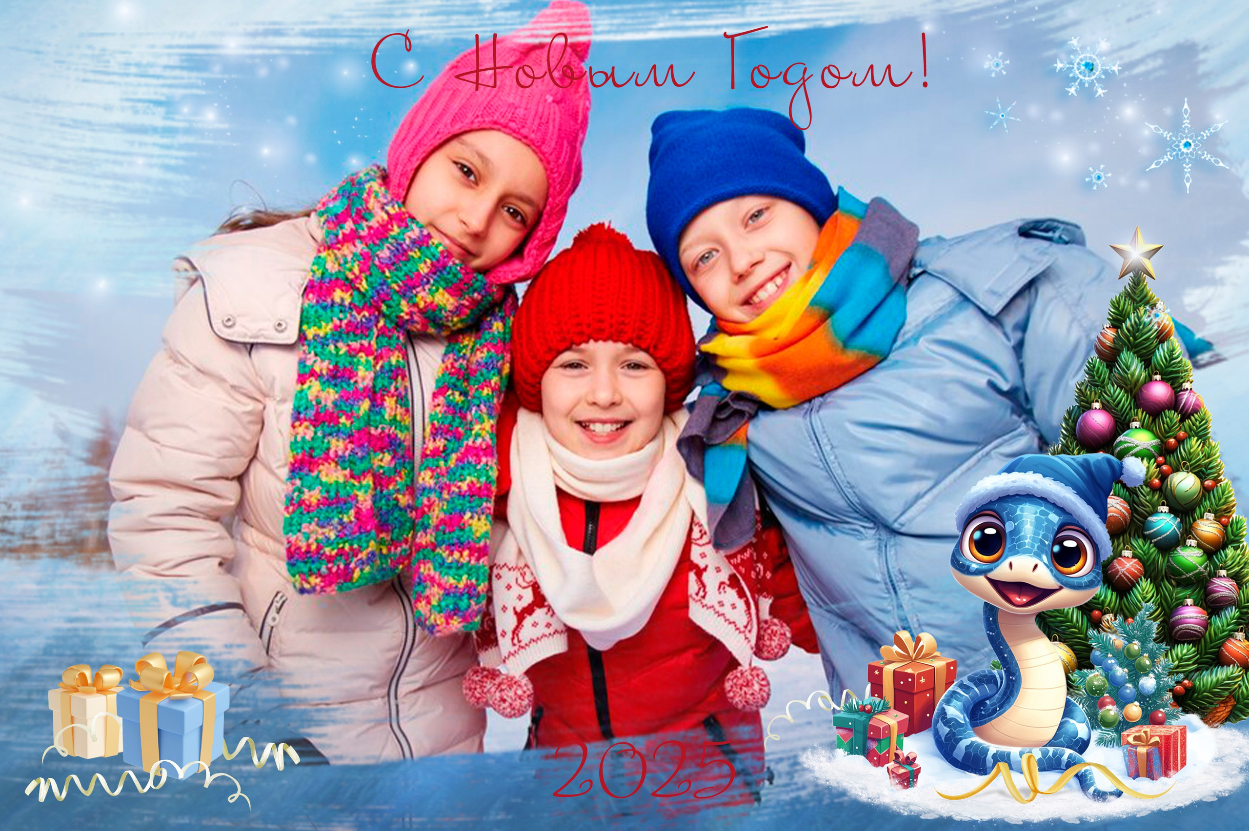 Шаблон новогодней семейной фотокниги, календарь новогодний 2025, medlori.wfolio Выпускные альбомы в Липецке Медведева Лариса фотограф, общее фото змейка