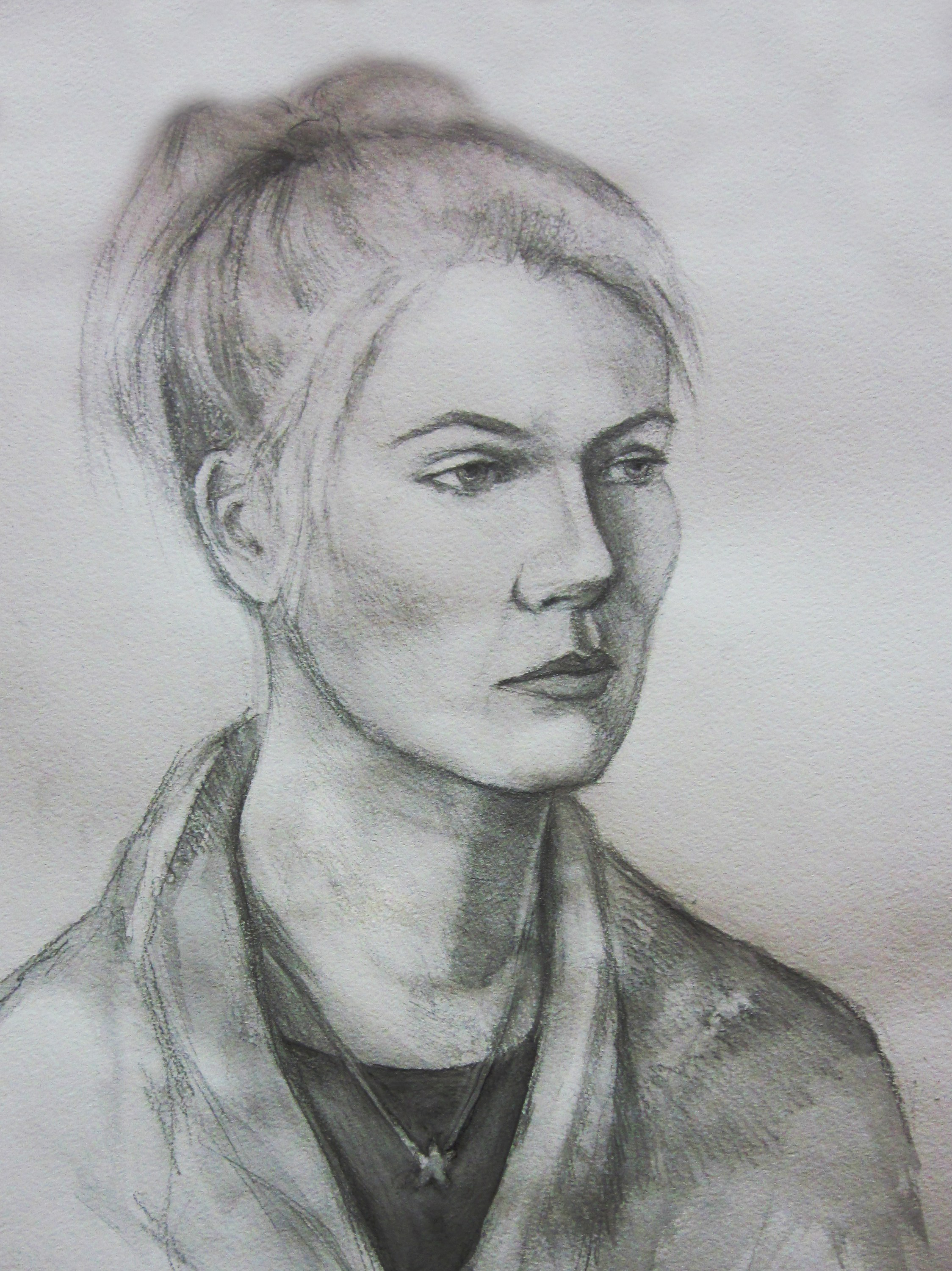 Натурщица, водорастворимый карандаш, 2006