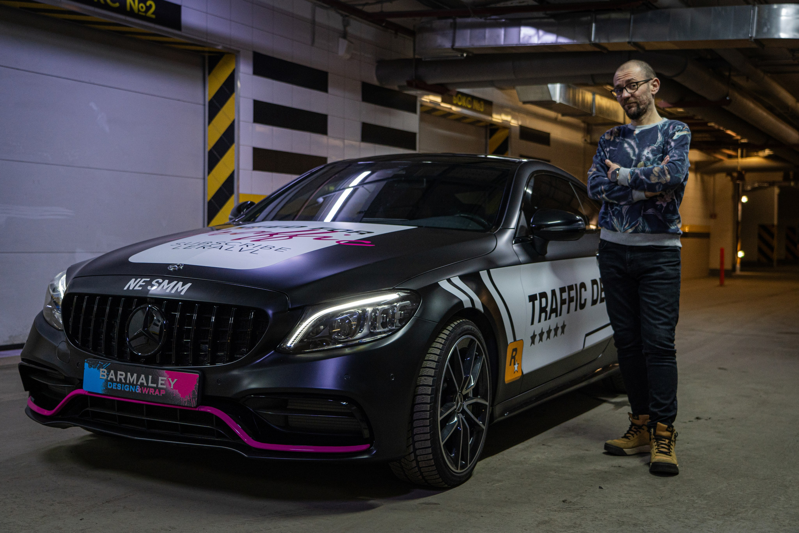 Винилография на Mercedes Benz C43 AMG. Студия дизайна и оклейки авто Barmaley Design