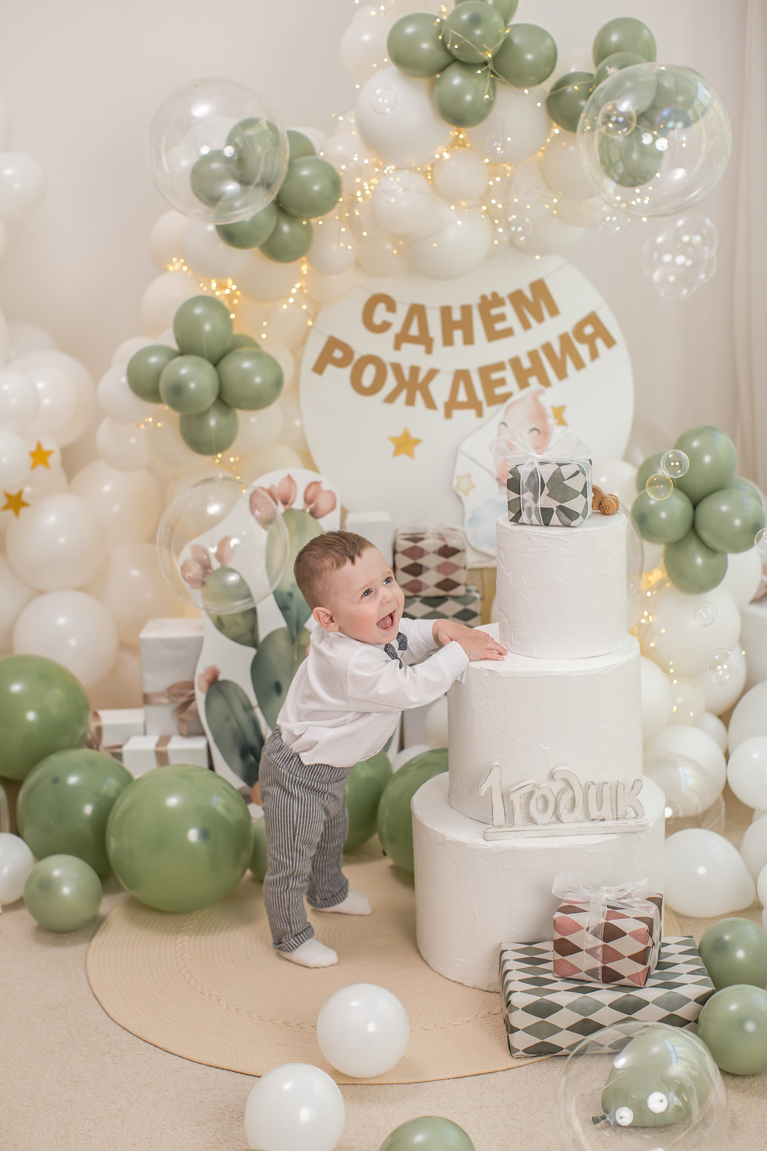 Оформление от 1 года до 4 лет. (Цвет шаров на выбор). Детский семейный фотограф на первый годик город Новосибирск Дымова Светлана пакеты всё включено 1-3 года