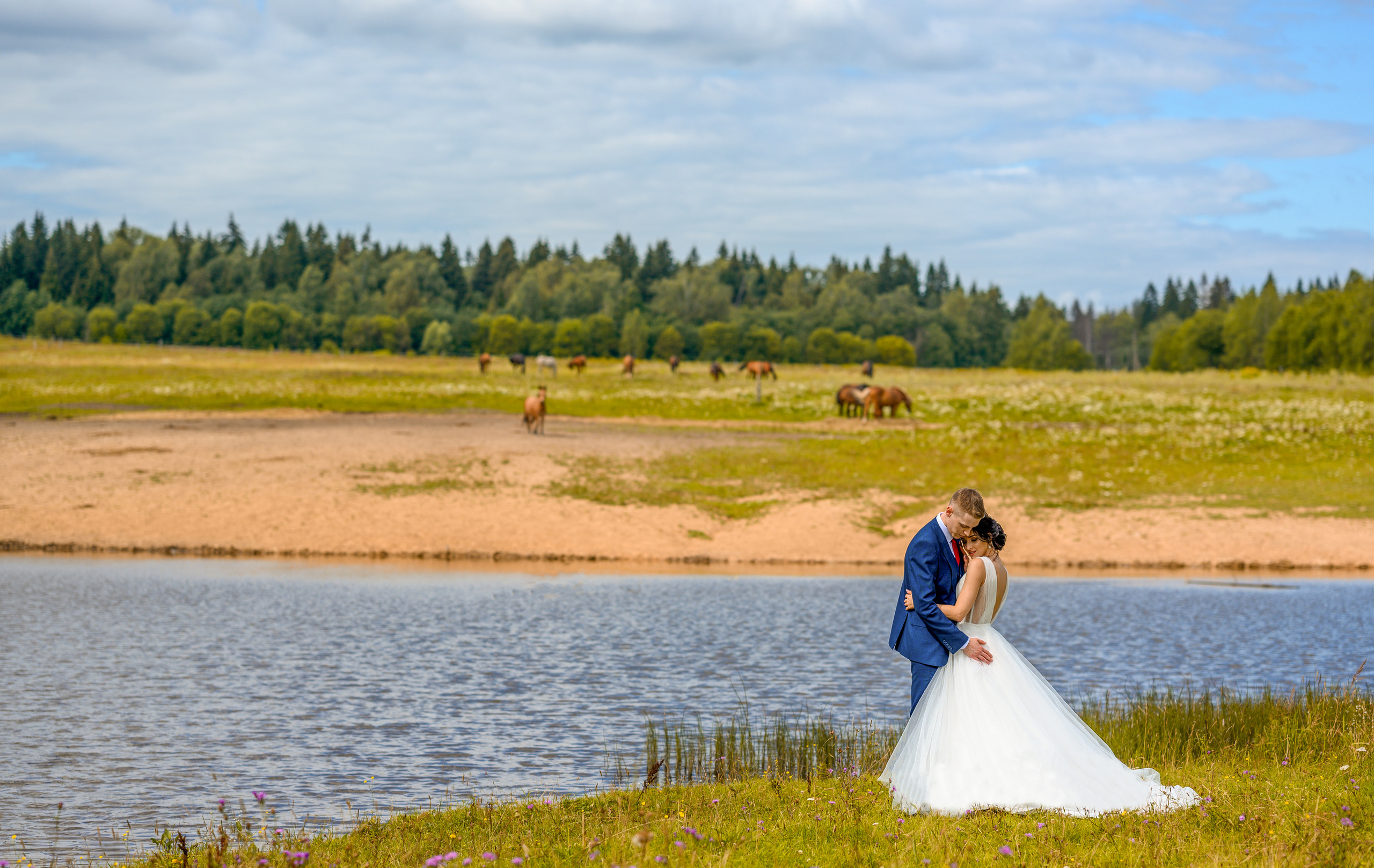Прогулка в поле, свадьба в поле, прогулка лошади. Семейный и контент фотограф в Москве Alira