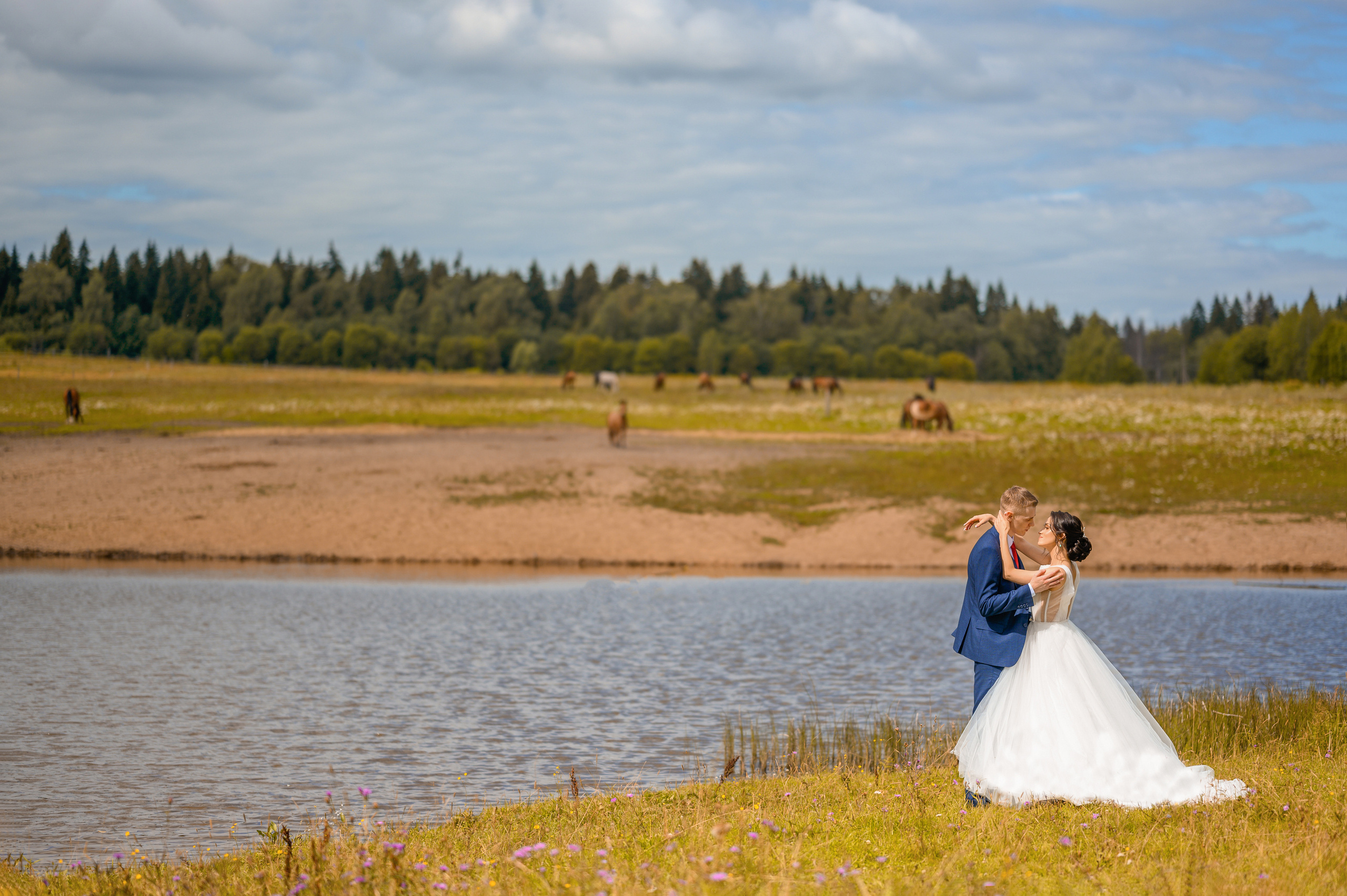 Прогулка в поле, свадьба в поле, прогулка лошади. Семейный и контент фотограф в Москве Alira