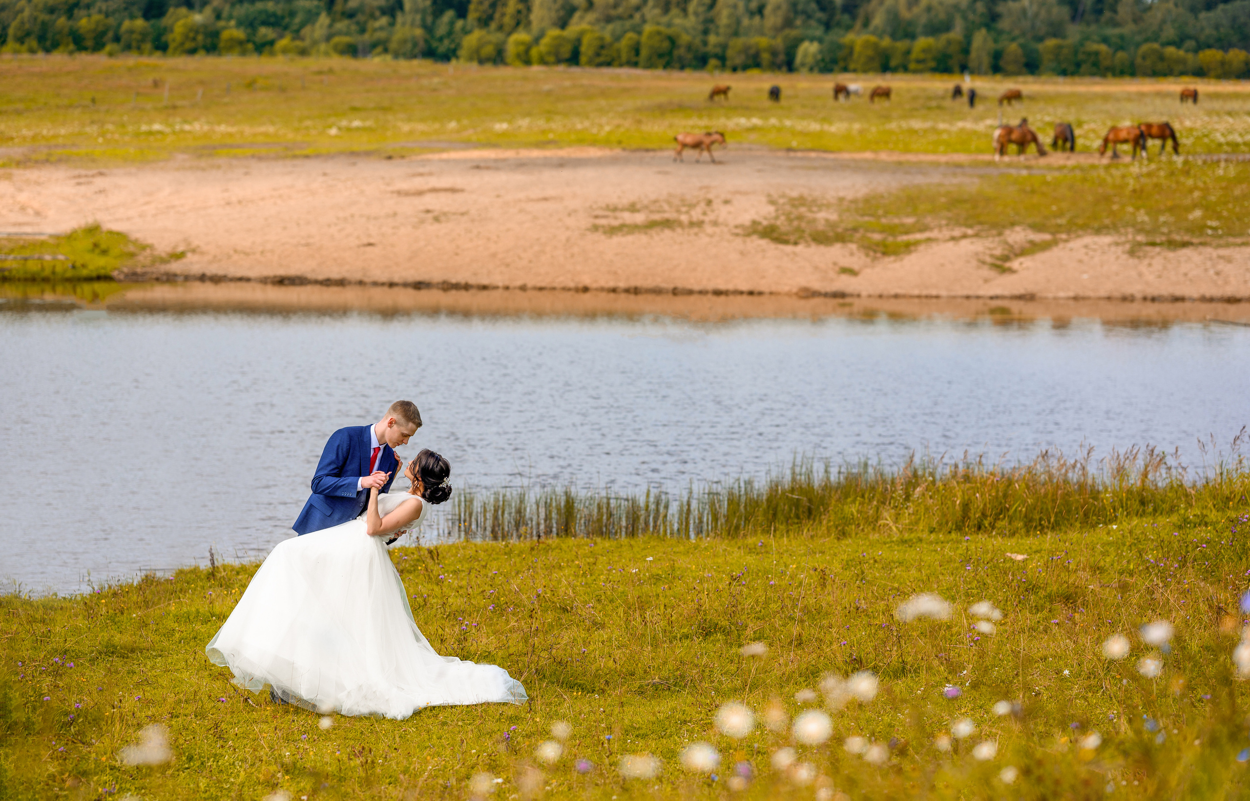 Прогулка в поле, свадьба в поле, прогулка лошади. Семейный и контент фотограф в Москве Alira