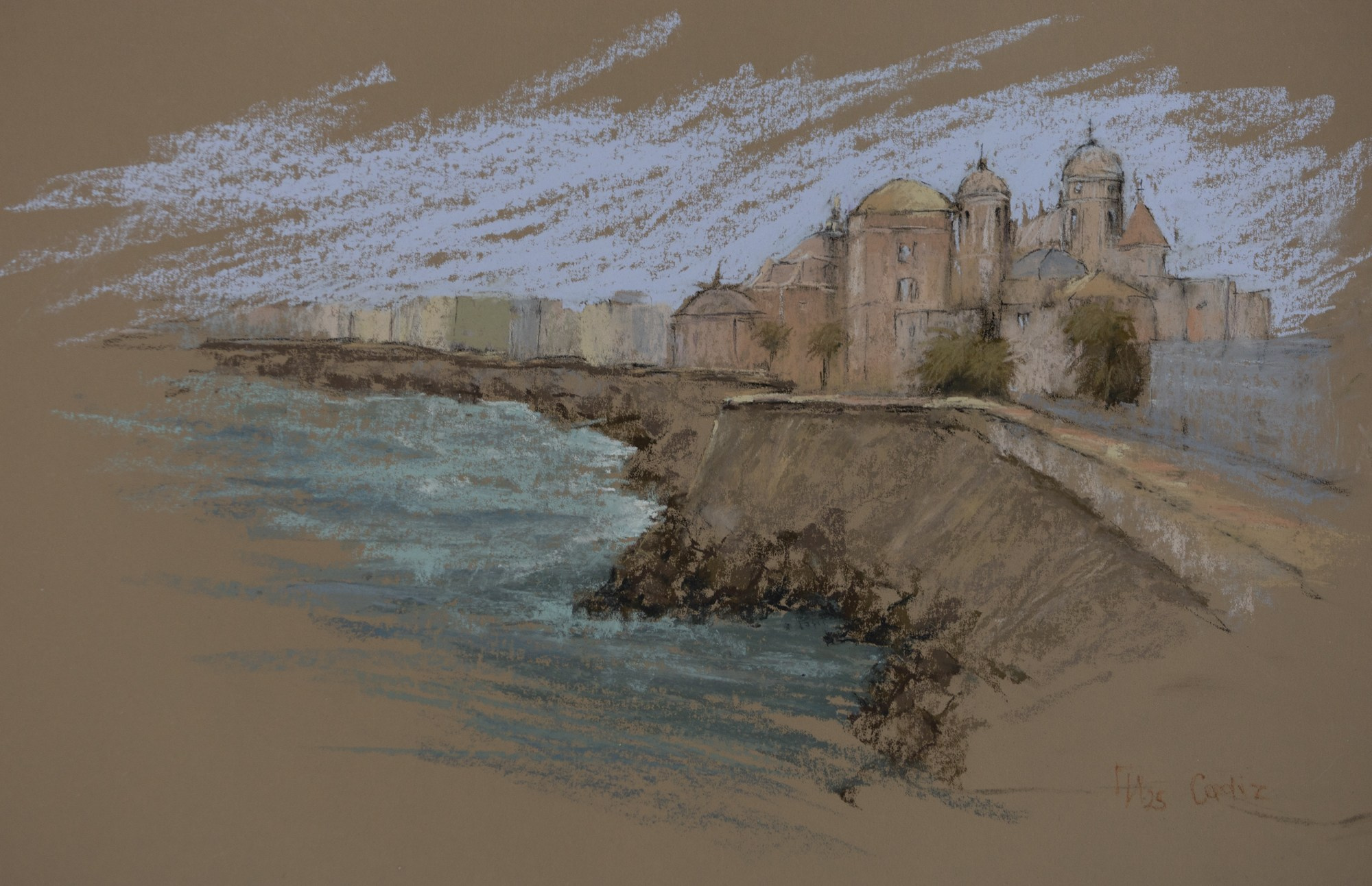 Испания, Кадис. Пастель, 47x29см.