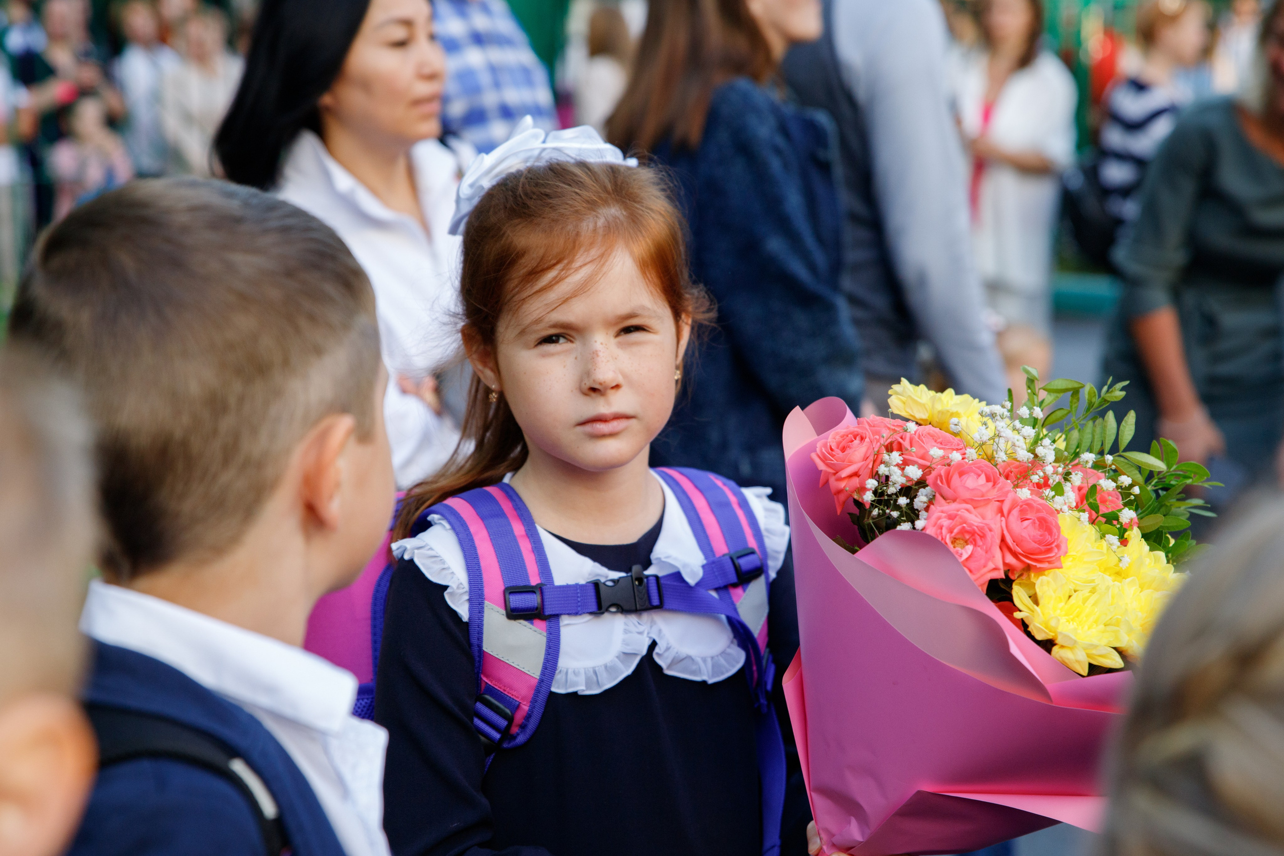 Репортажная съемка первого сентября для первоклассников. Семейный и школьный фотограф в Москве Анна Ткач