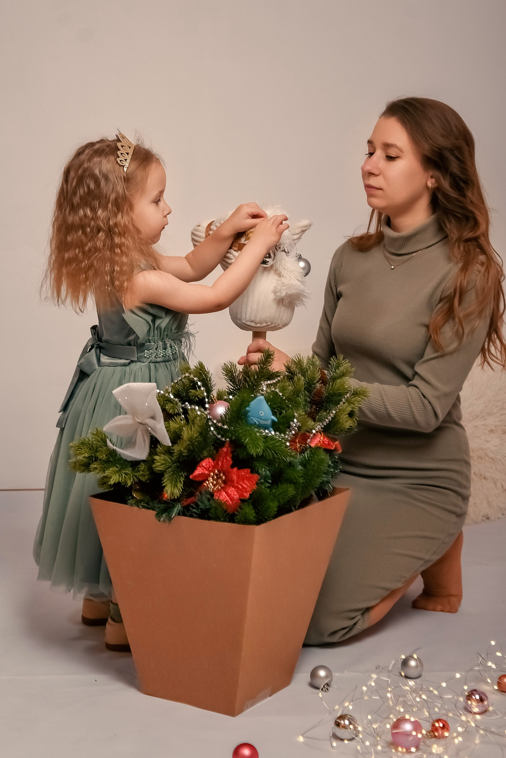 Новогодняя семейная фотосессия 2026 г. Фотограф Тула творческие фотосессии недорого Ольга Ромашина