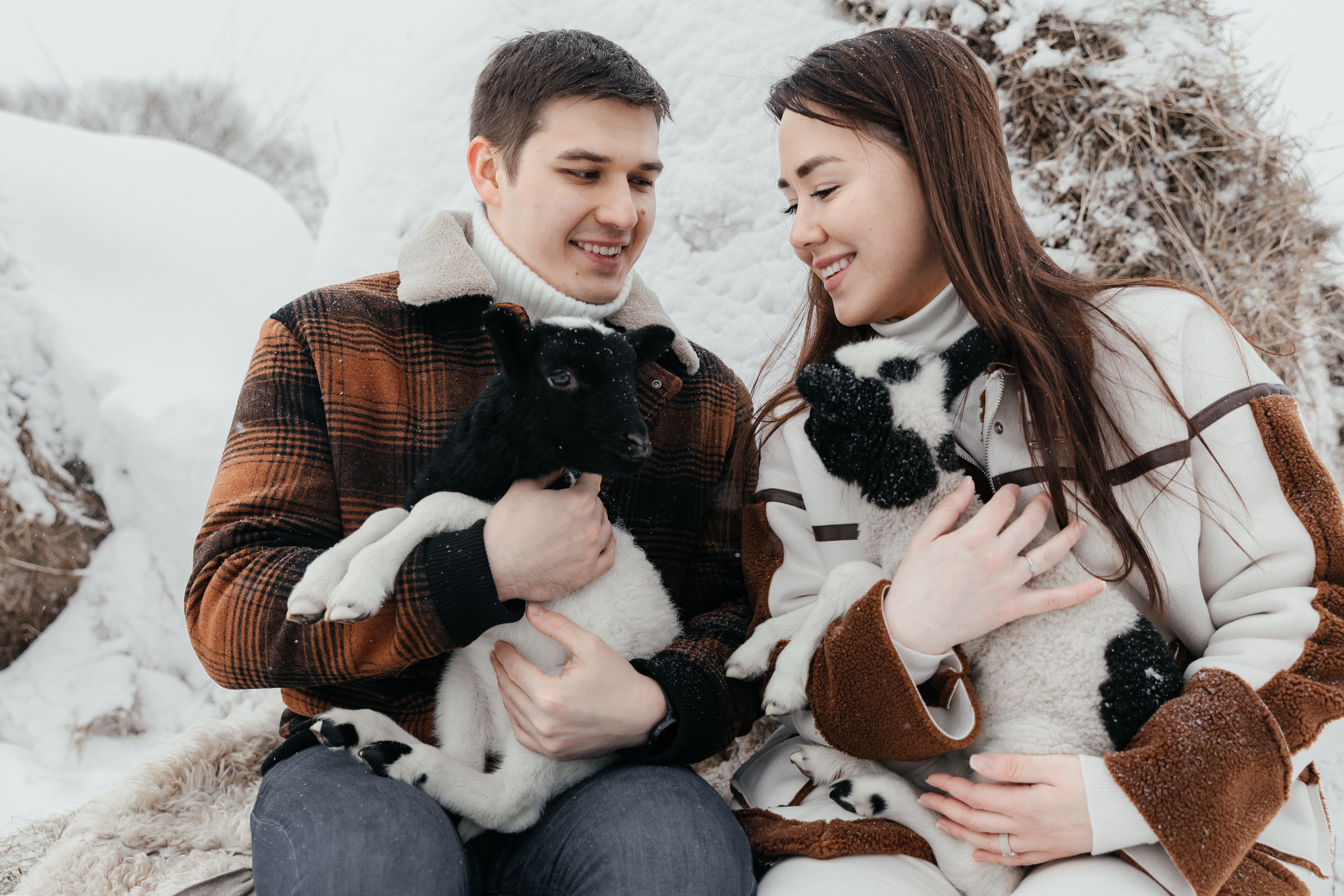 Зимняя фотосессия с оленями в «Аванпост». Свадебный фотограф в Москве Екатерина Гусева