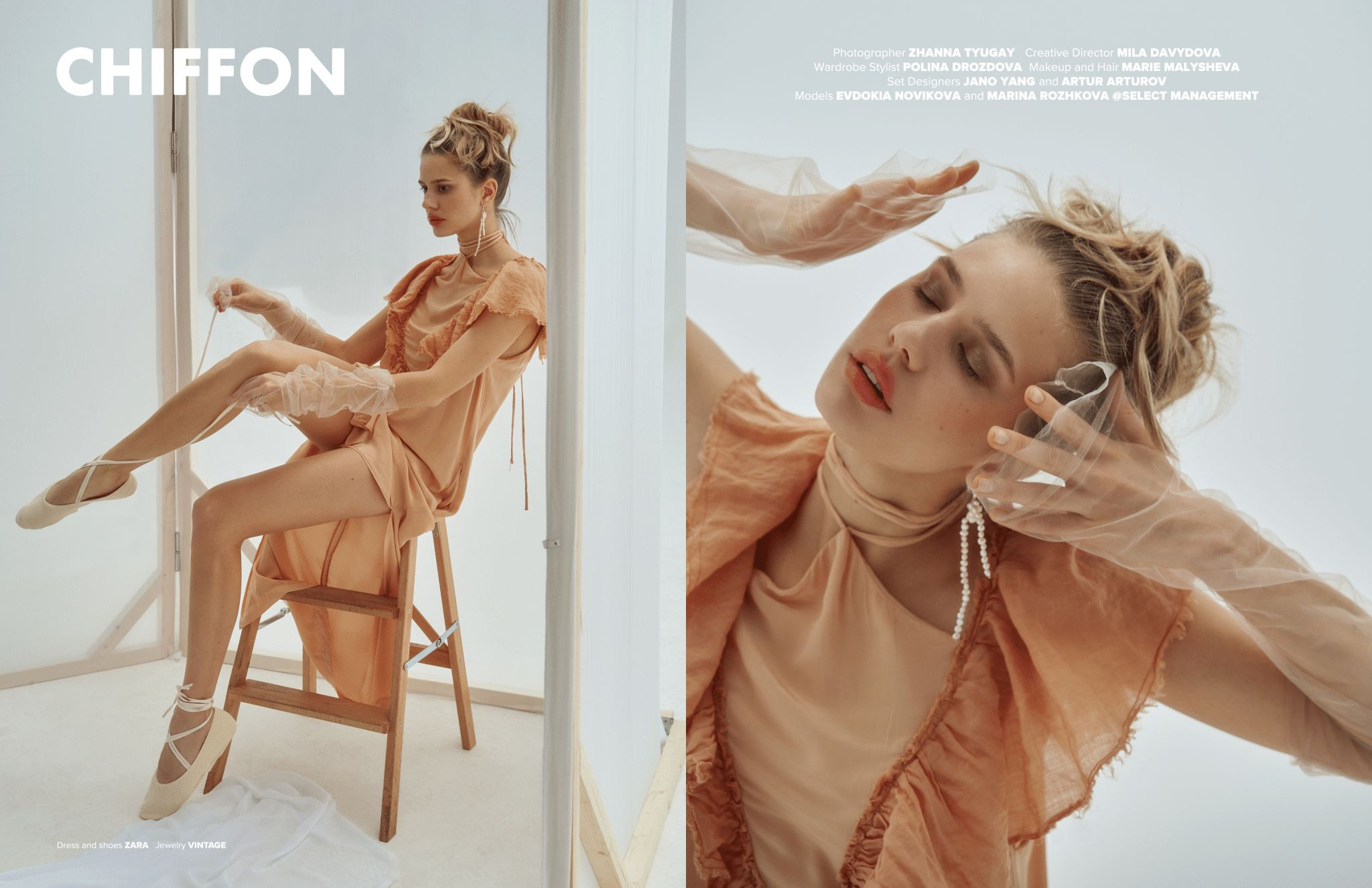 VGXW April 2022 — CHIFFON. Zhanna Tyugay is a fashion photographer, visual artist and film maker based in Novi Sad