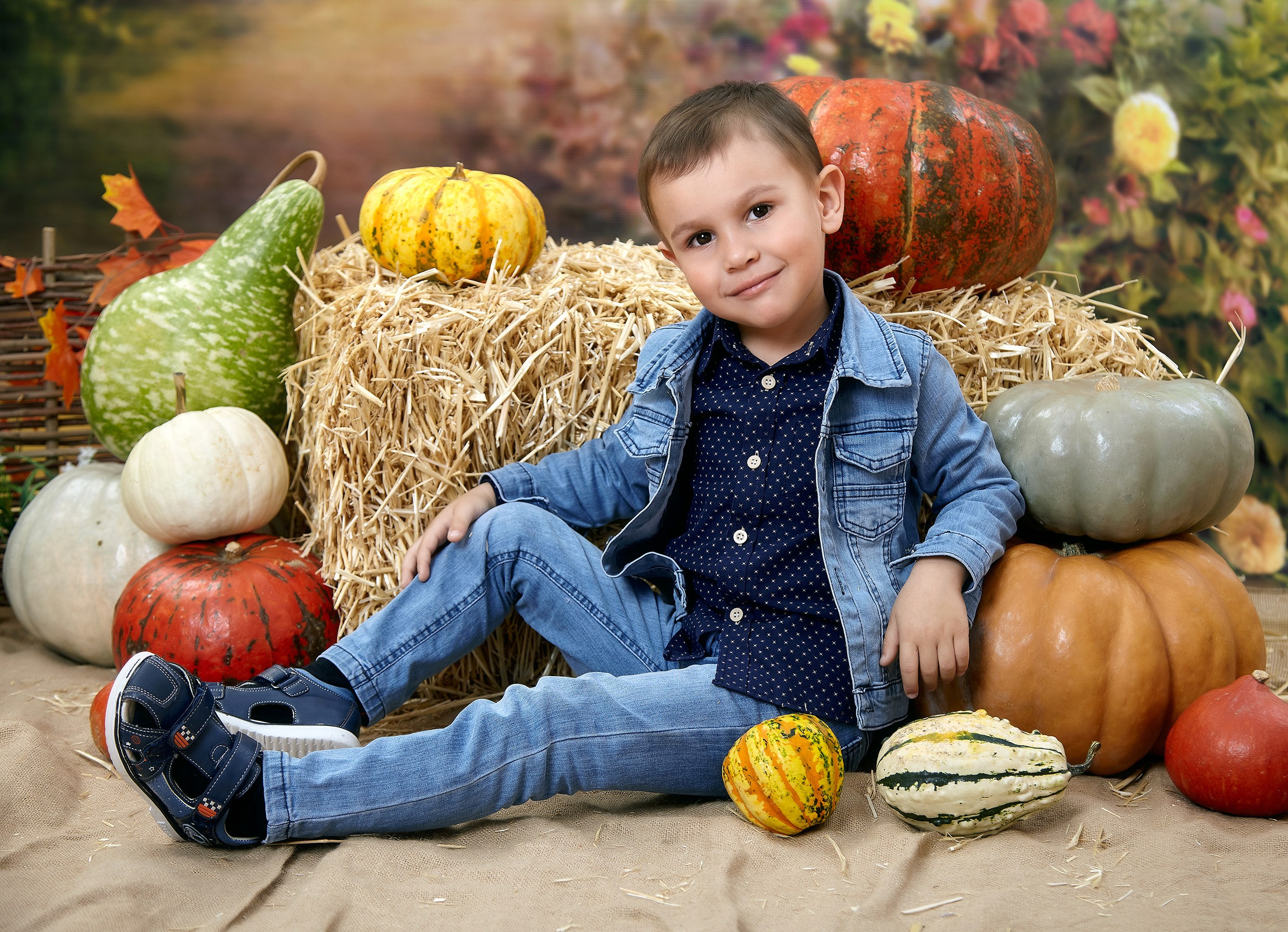 Осенняя фотосессия с тыквами 