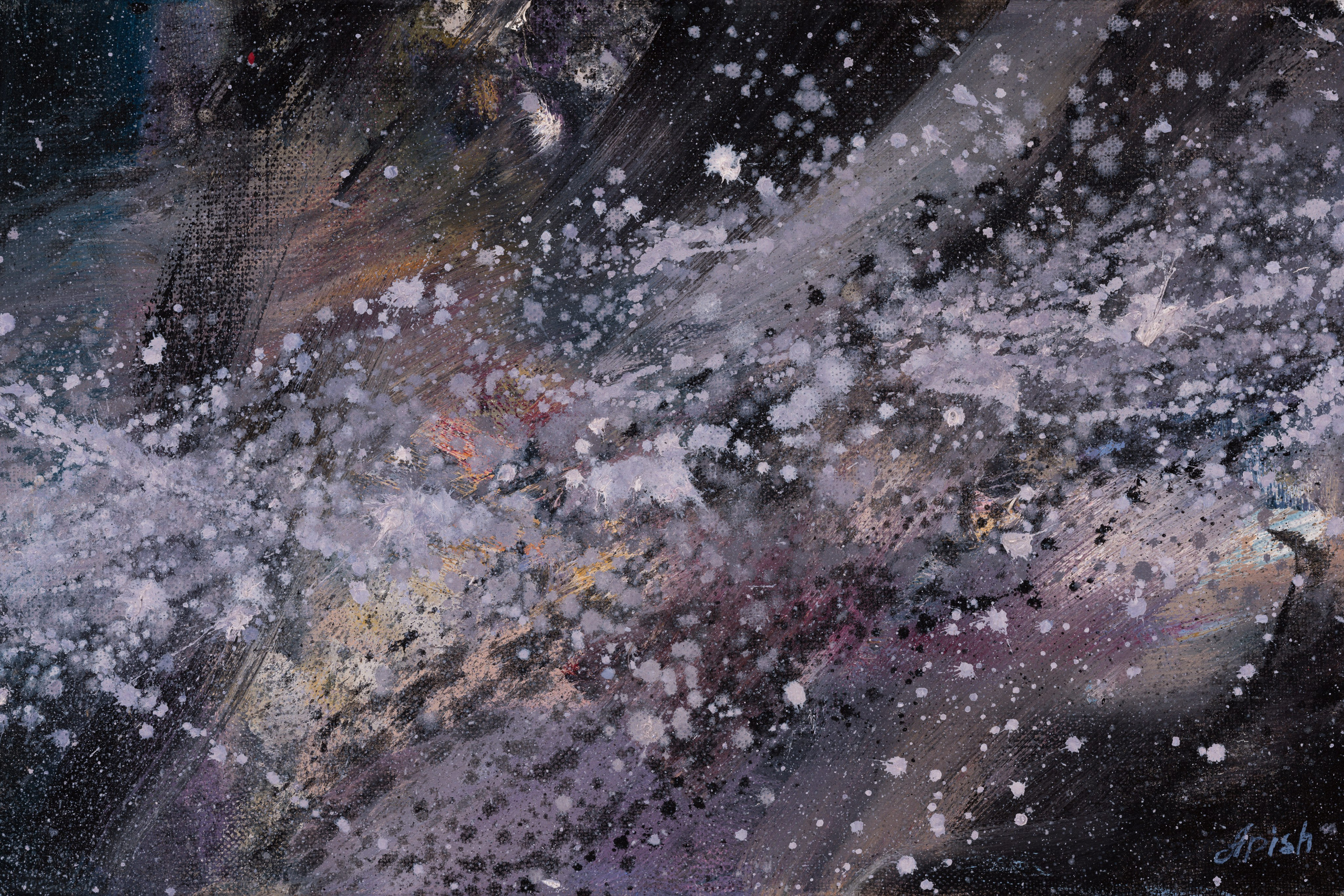 «Галактический путь» - художник Алексей Апиш (холст, масло, 20x30 см, 2025)