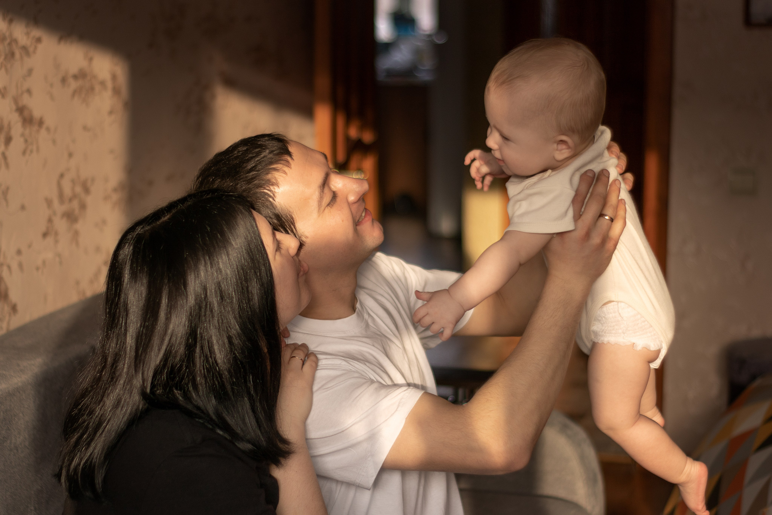 Евгения, Борис и Левушка (домашняя). Детский и семейный фотограф Юлия Полянина