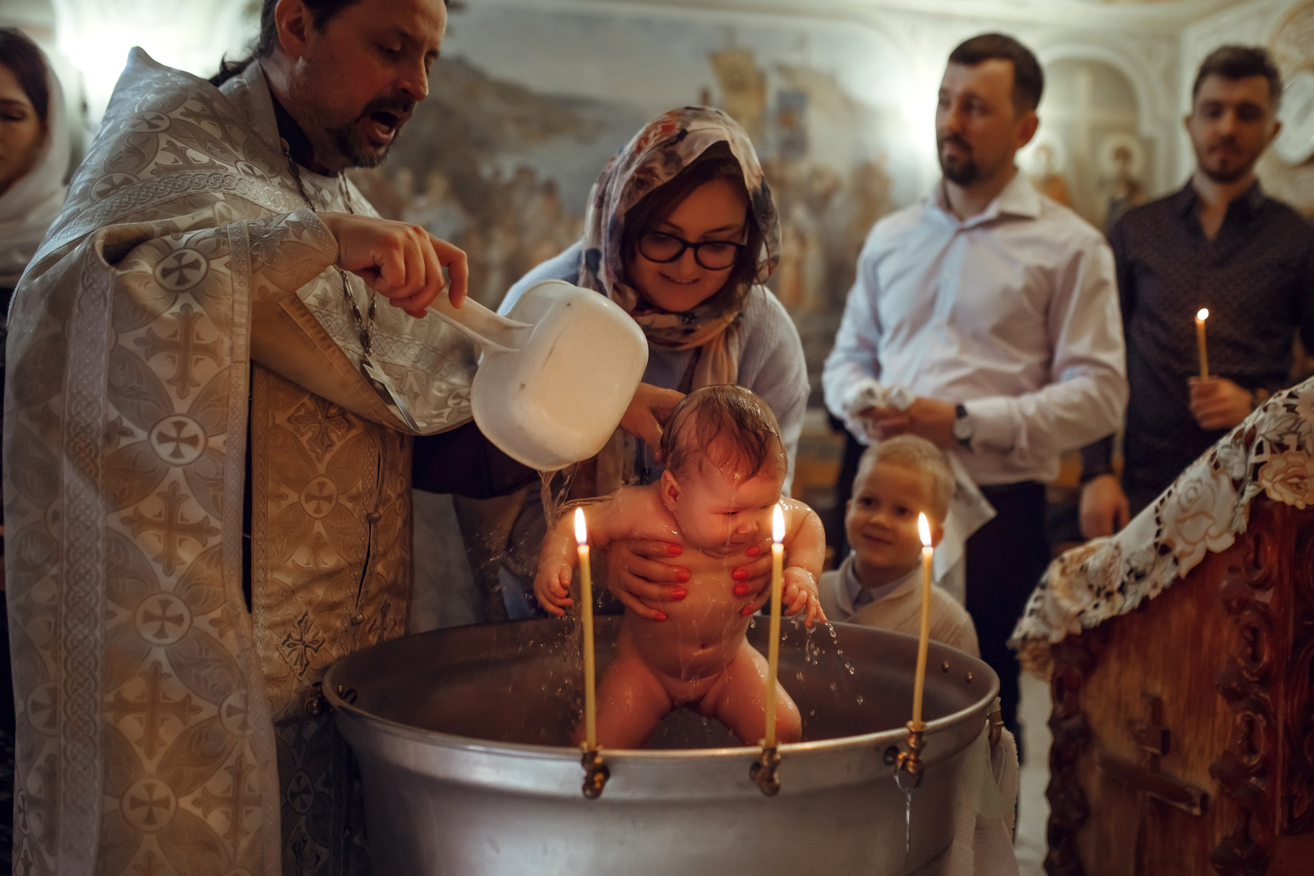 Крещение Валерии. Фотограф на Крещение, семейный фотограф в Москве