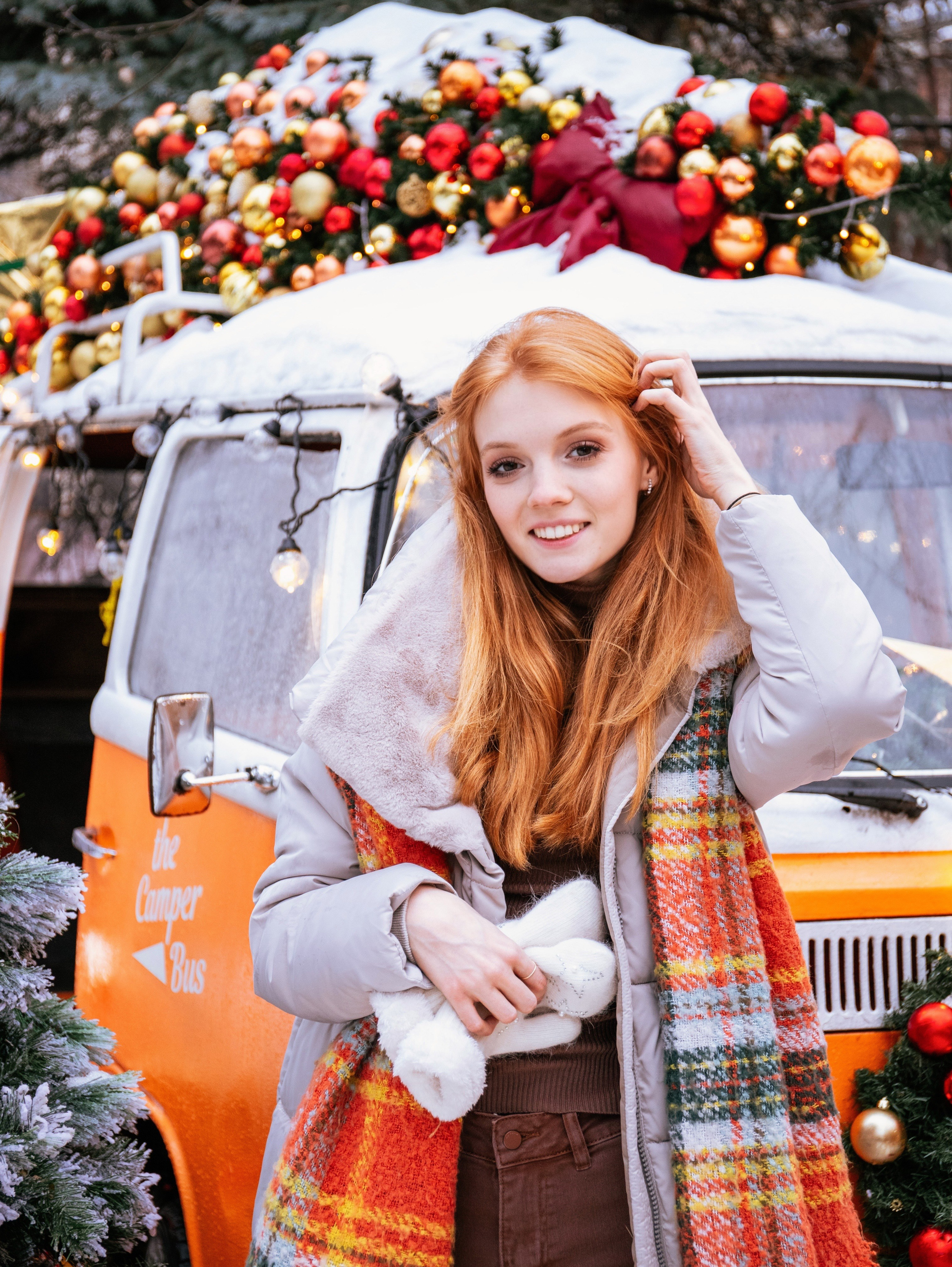 Новогодняя съемка с локацией «автобус». Свадебный и семейный фотограф в Москве Мила Широких