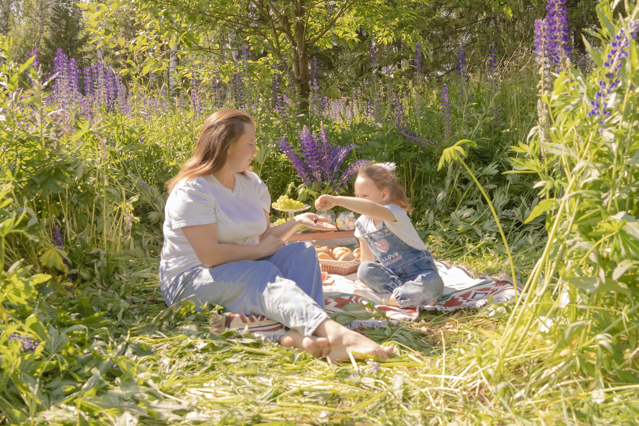 Фотосессия семейная в люпиновом поле