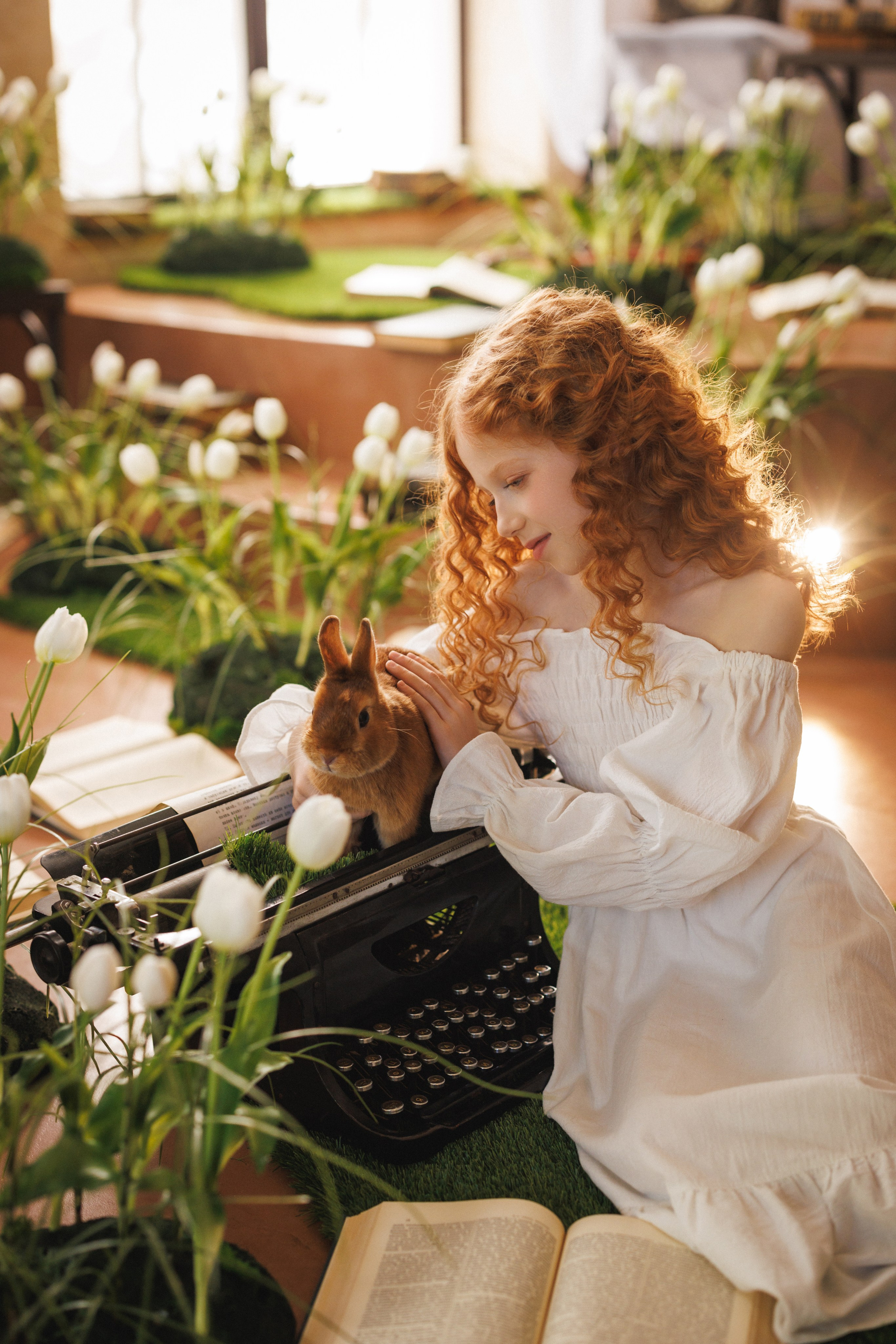 Сказочная фотосессия с белыми Тюльпанами, фотостудия «Эль», город Краснодар. Семейный и детский фотограф в Краснодаре Анна Трашкова