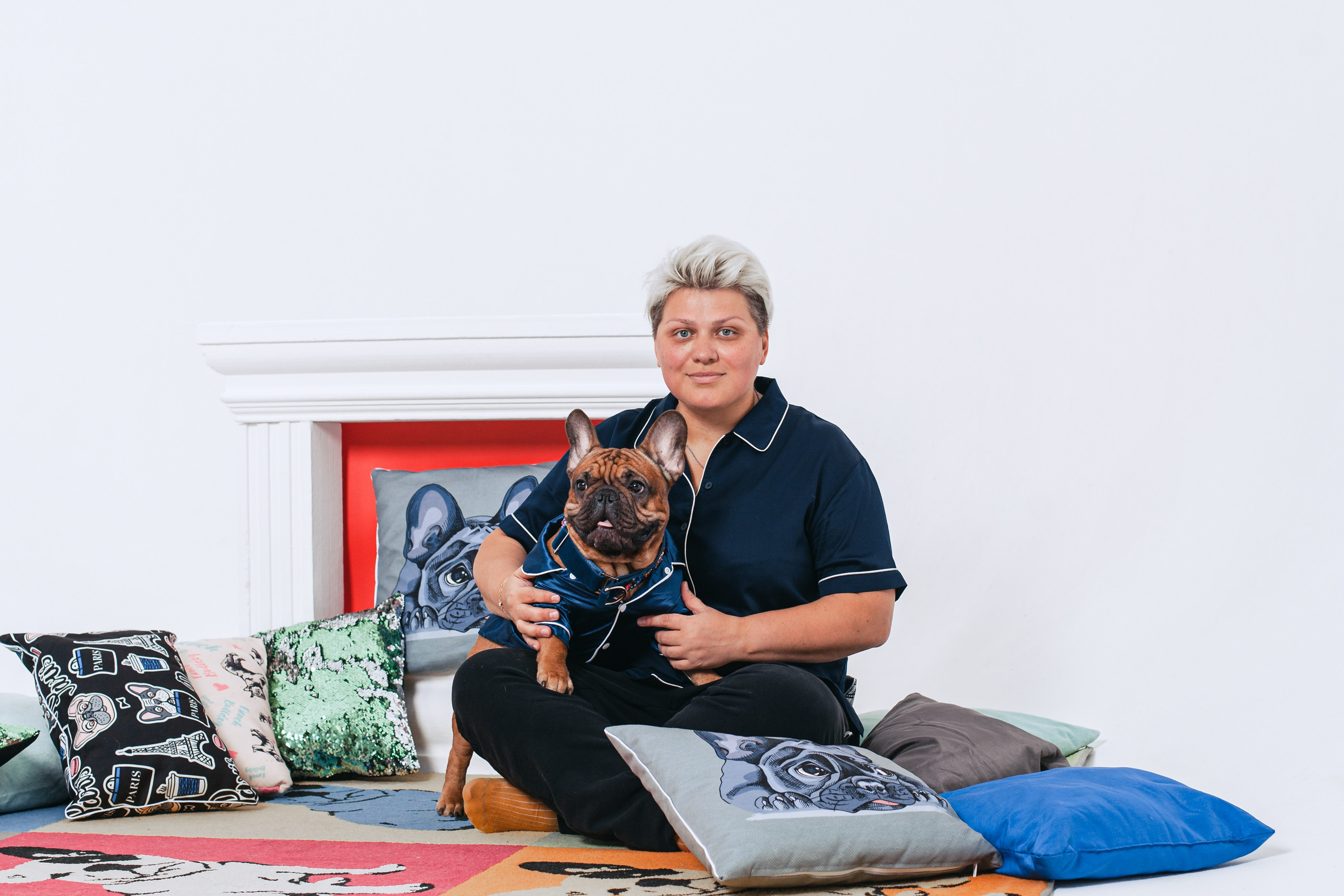 Пижамная вечеринка французских бульдогов и их хозяев. Фотограф-анималист Татьяна Степанова