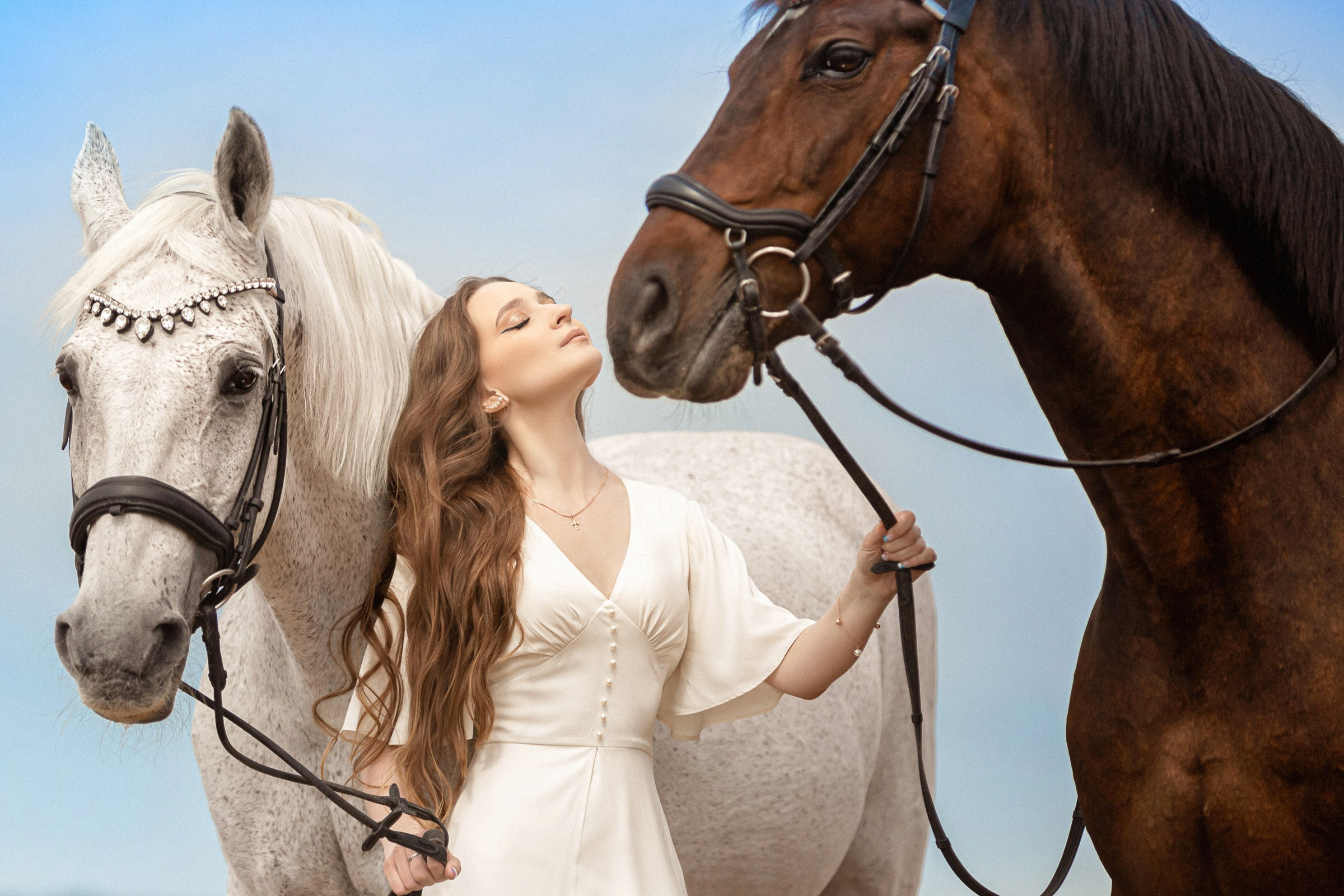 Фотосессии с лошадьми летом. Фотограф женский и мужской портрет Санкт-Петербург