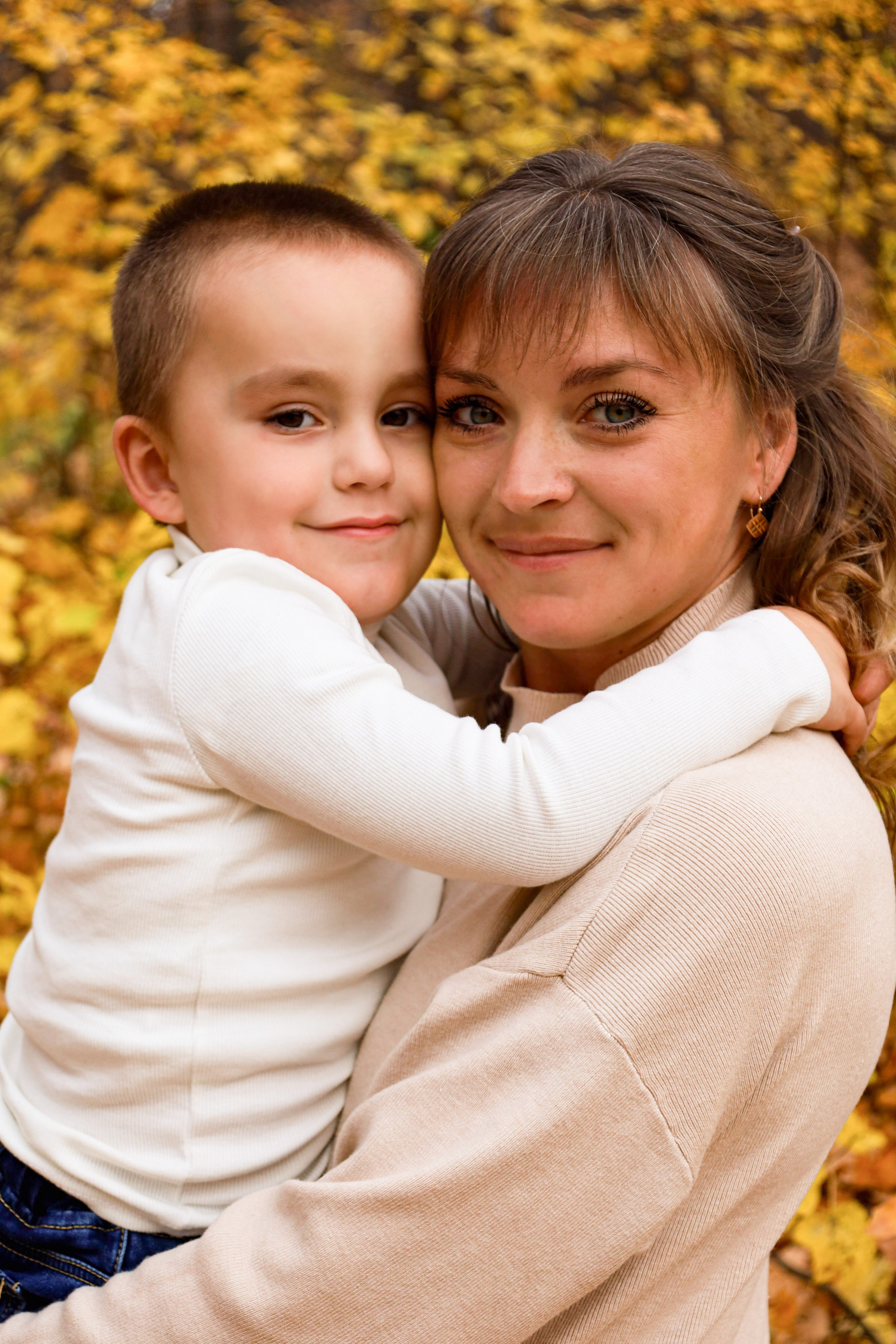 осенняя фотосессия пикник мама с сыном