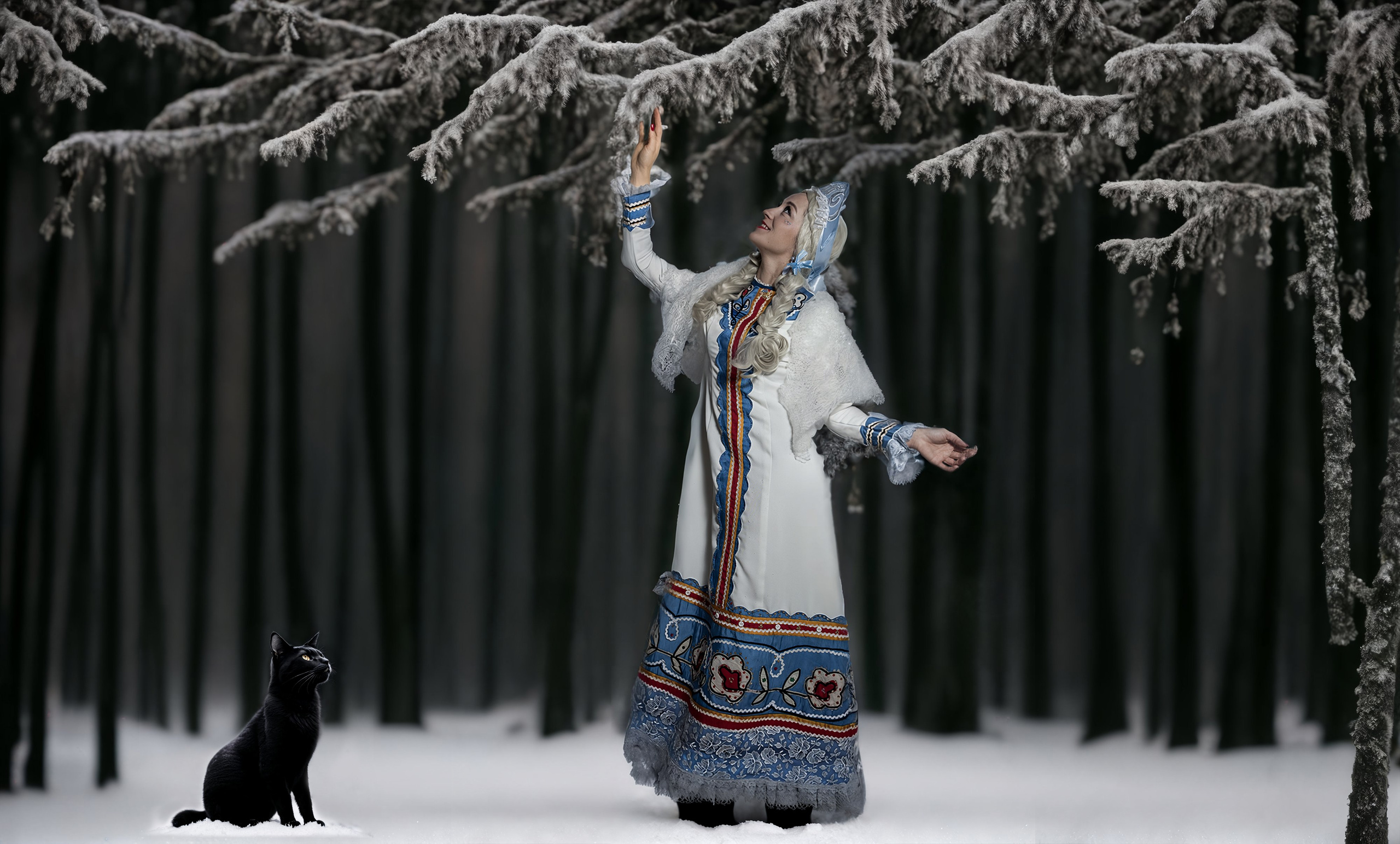 снегурка в сказочном лесу