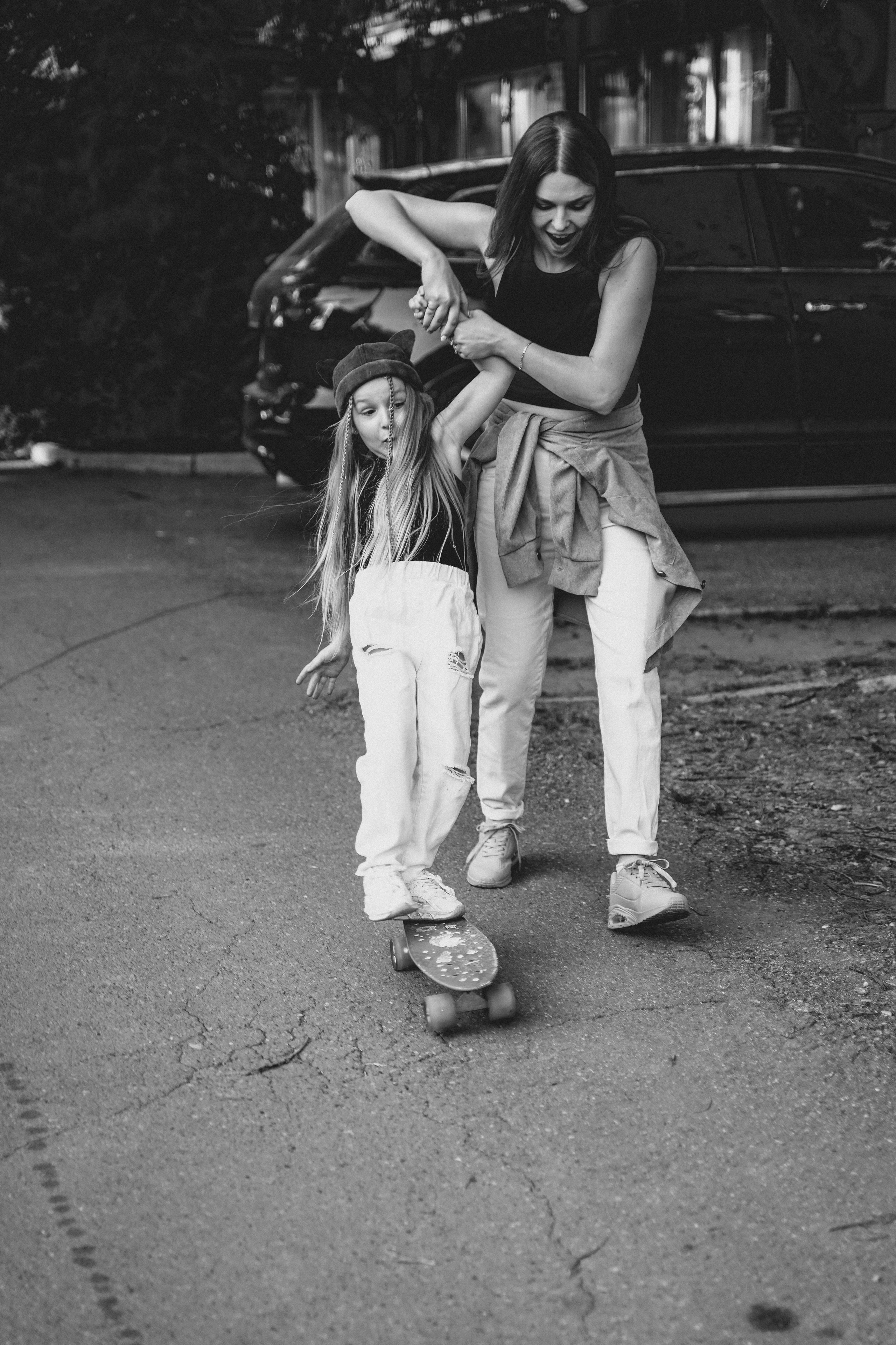 Семейная фотосессия со скейтом и самокатом. Семейный и женский фотограф в Краснодаре Анастасия Приймак
