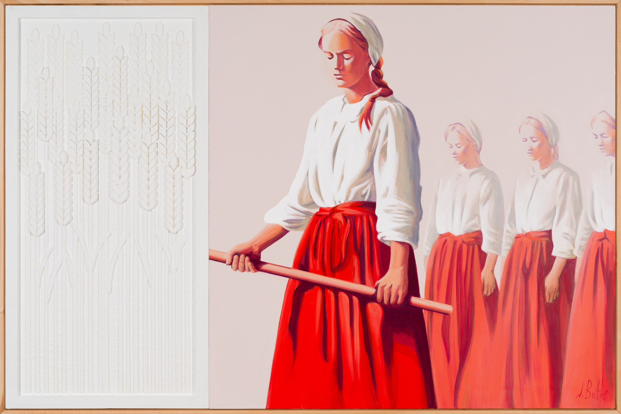 «Духовные скрепы» - художник Наталия Бутко (холст, акрил, масло, пластик, дерево, 103x153 см, 2025)