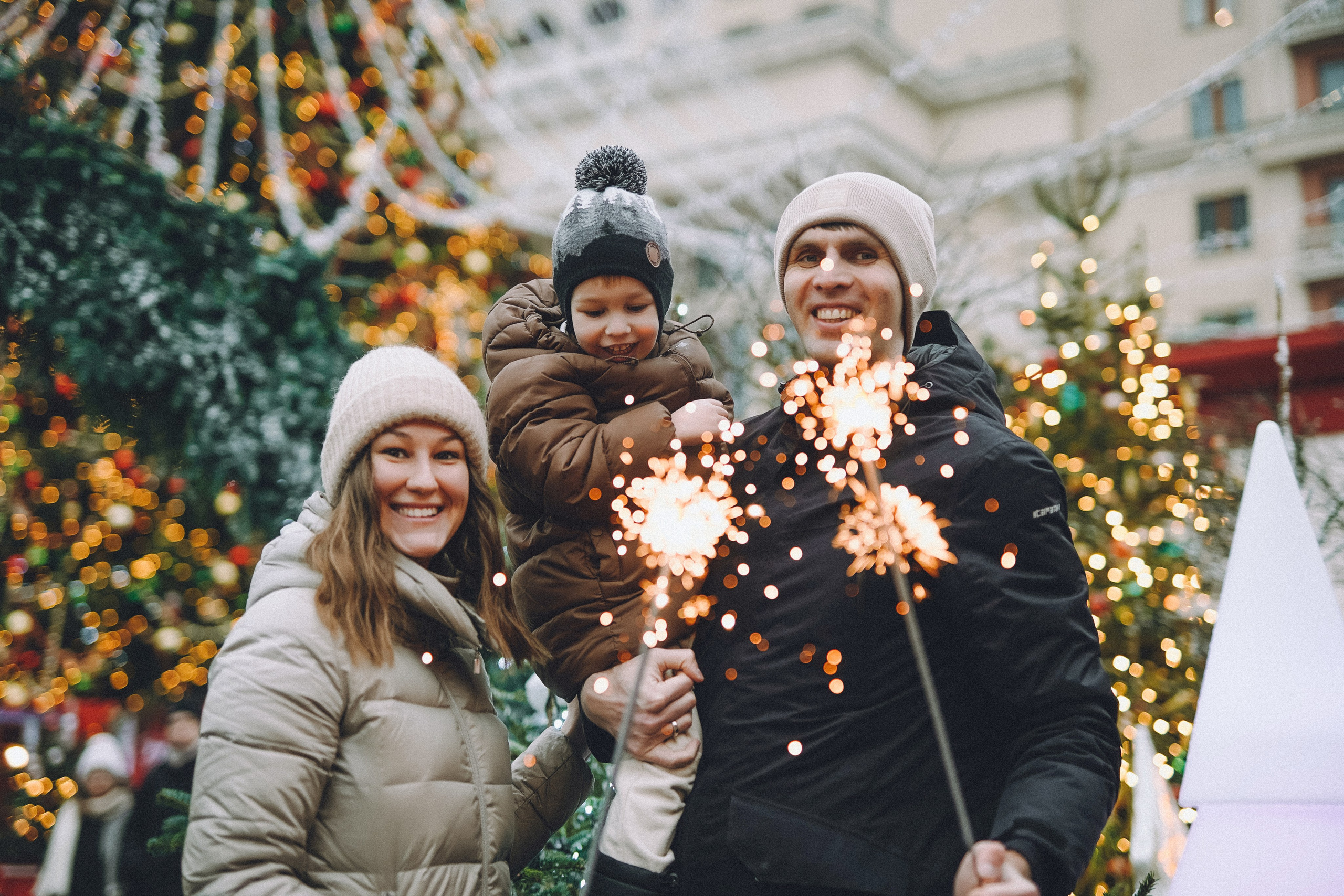 Прогулка по новогодней Москве для Юли, Жени и Вани. Фотограф Наталья Колганова