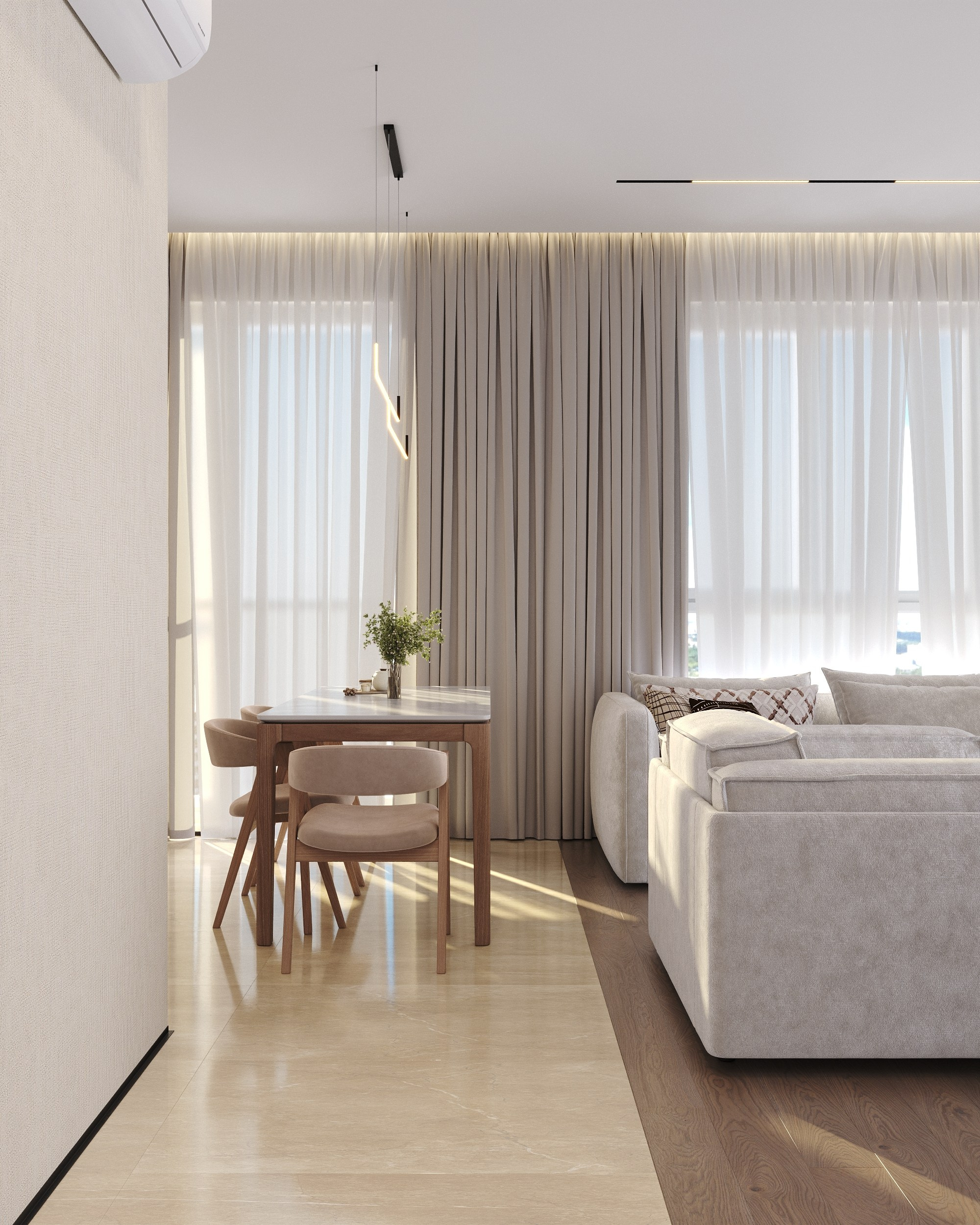 Serenity in Light & Beige. 3D Визуализация