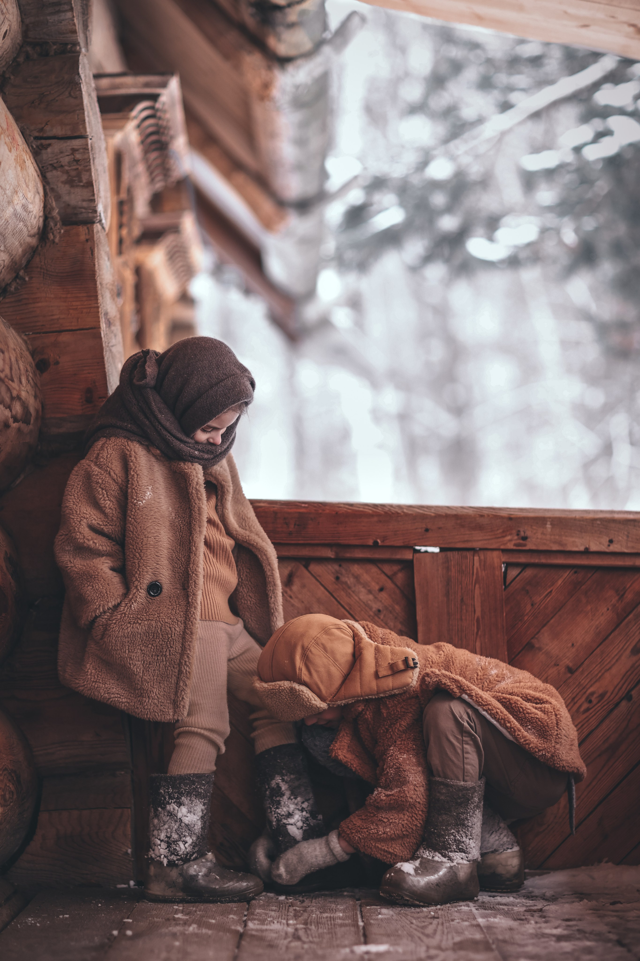 Зимняя уличная фотосессия большой дружной семьи в Истре. Профессиональный фотограф в Москве, Подмосковье