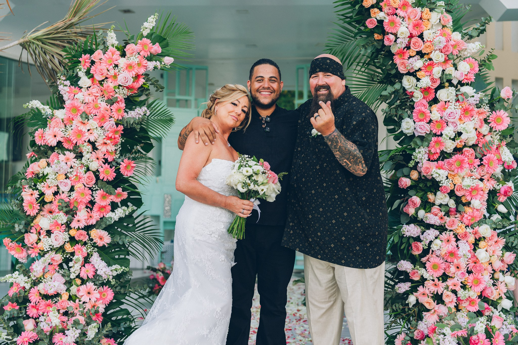 Romantic wedding setup at a private luxury villa on Koh Samui island
