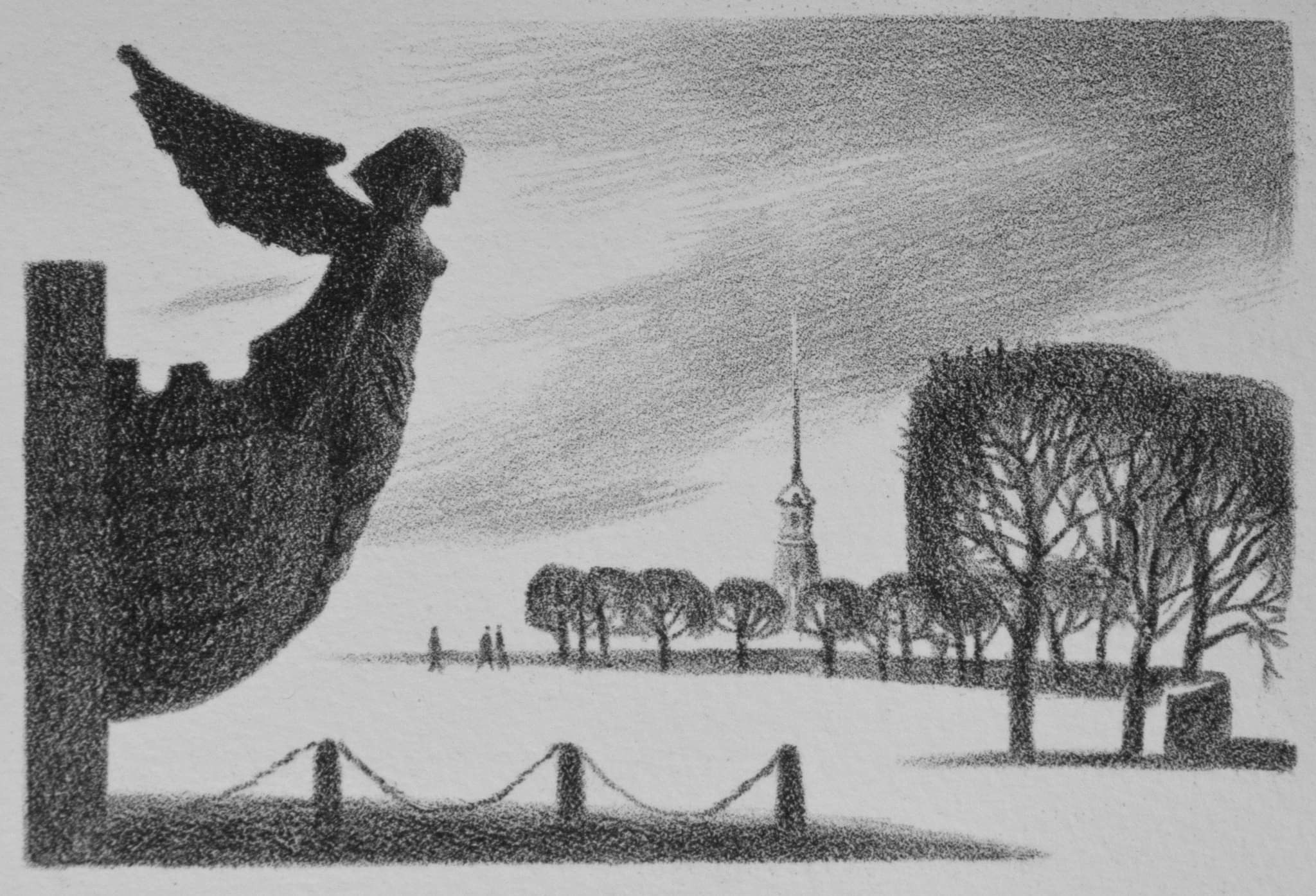 Печатная графика, литография, пейзаж