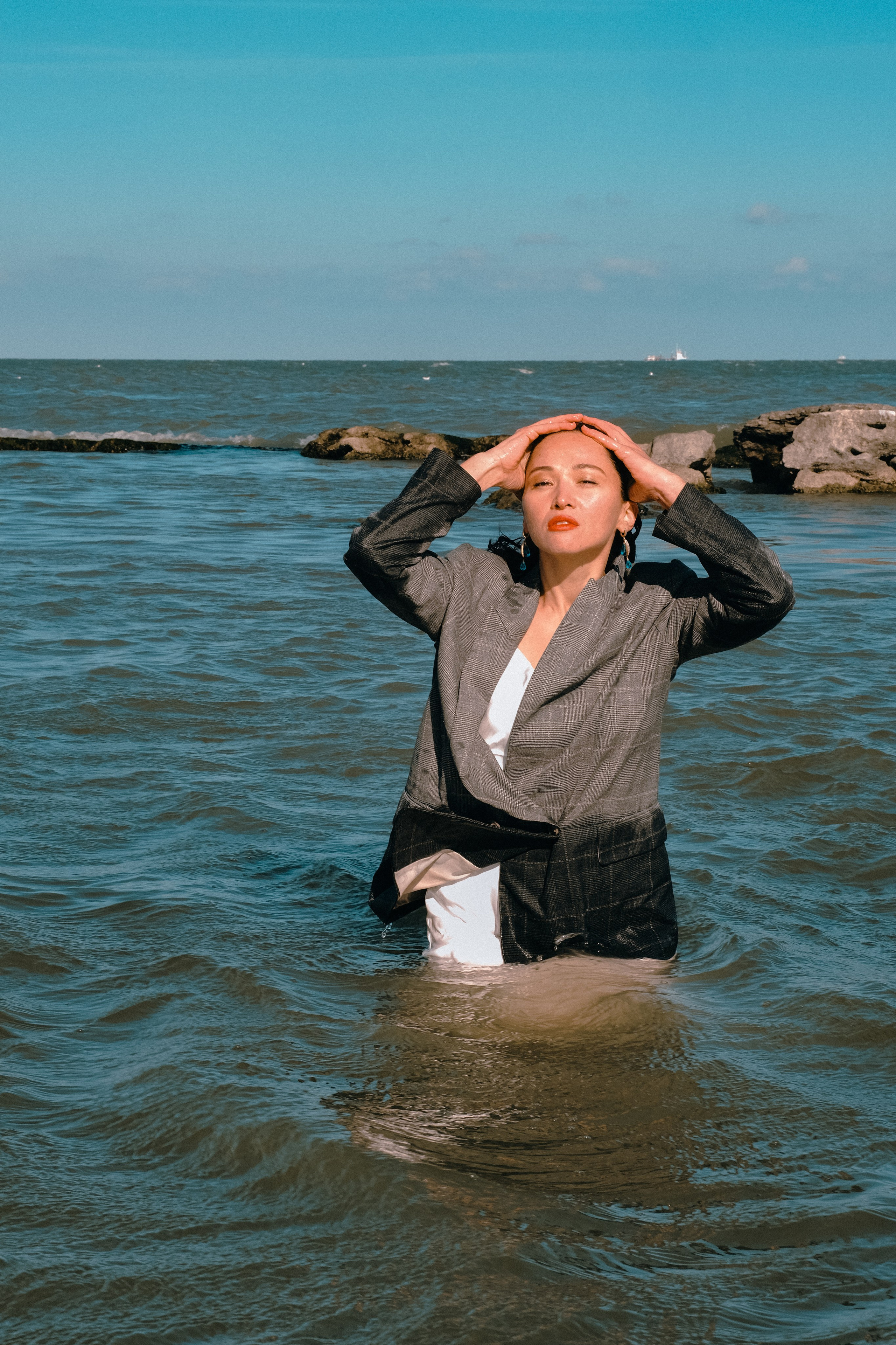 Съемка Джама в море. Контент-фотограф в Махачкале. Марина