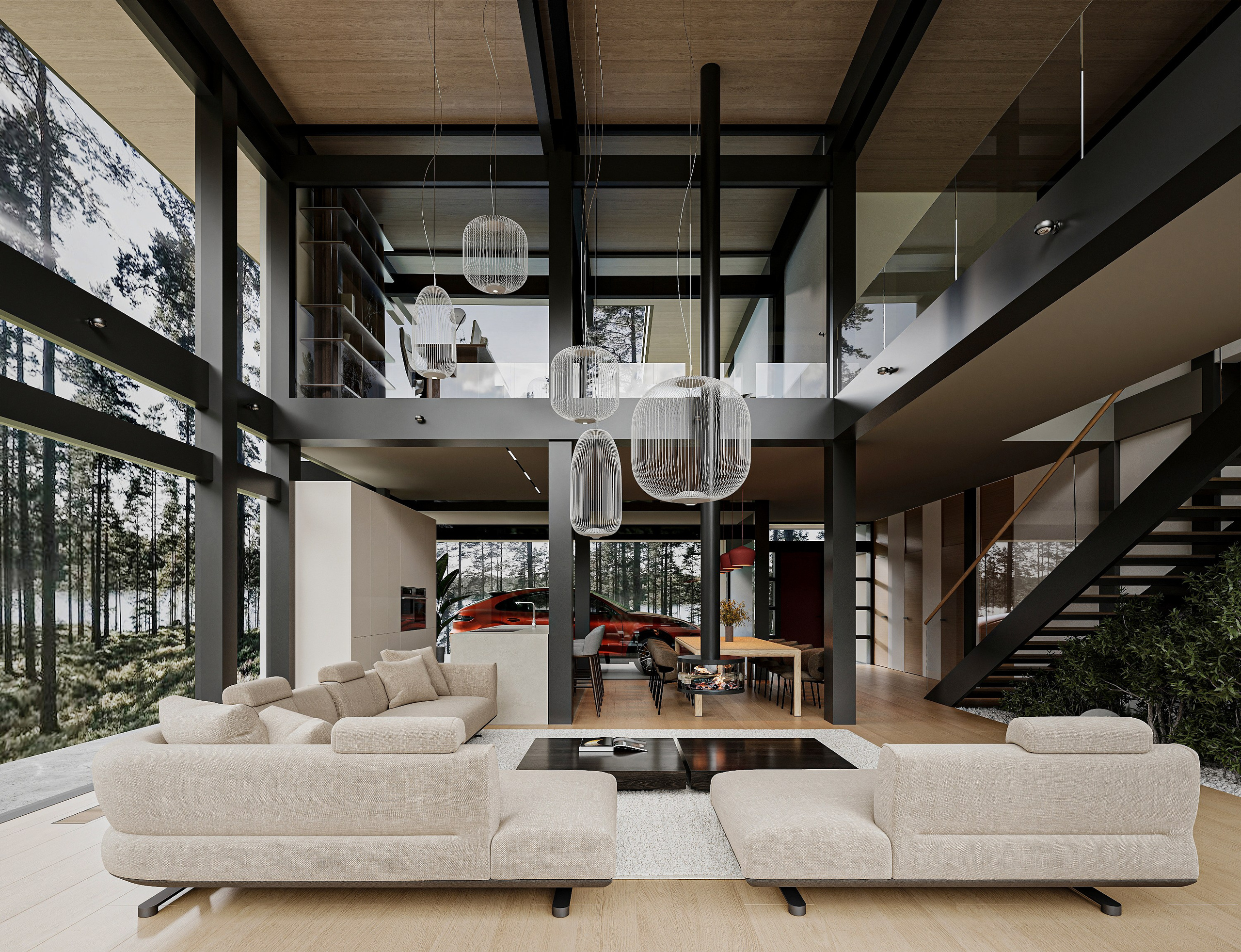 Загородный дом / кухня-гостиная. Kindhard-design