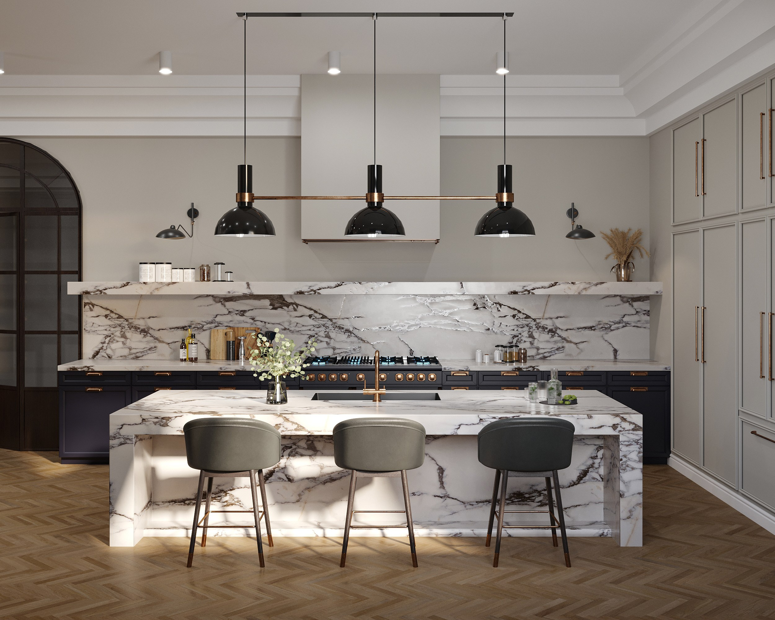 Кухня 63,3 кв. м. Королёва Анастасия | 3D визуализатор