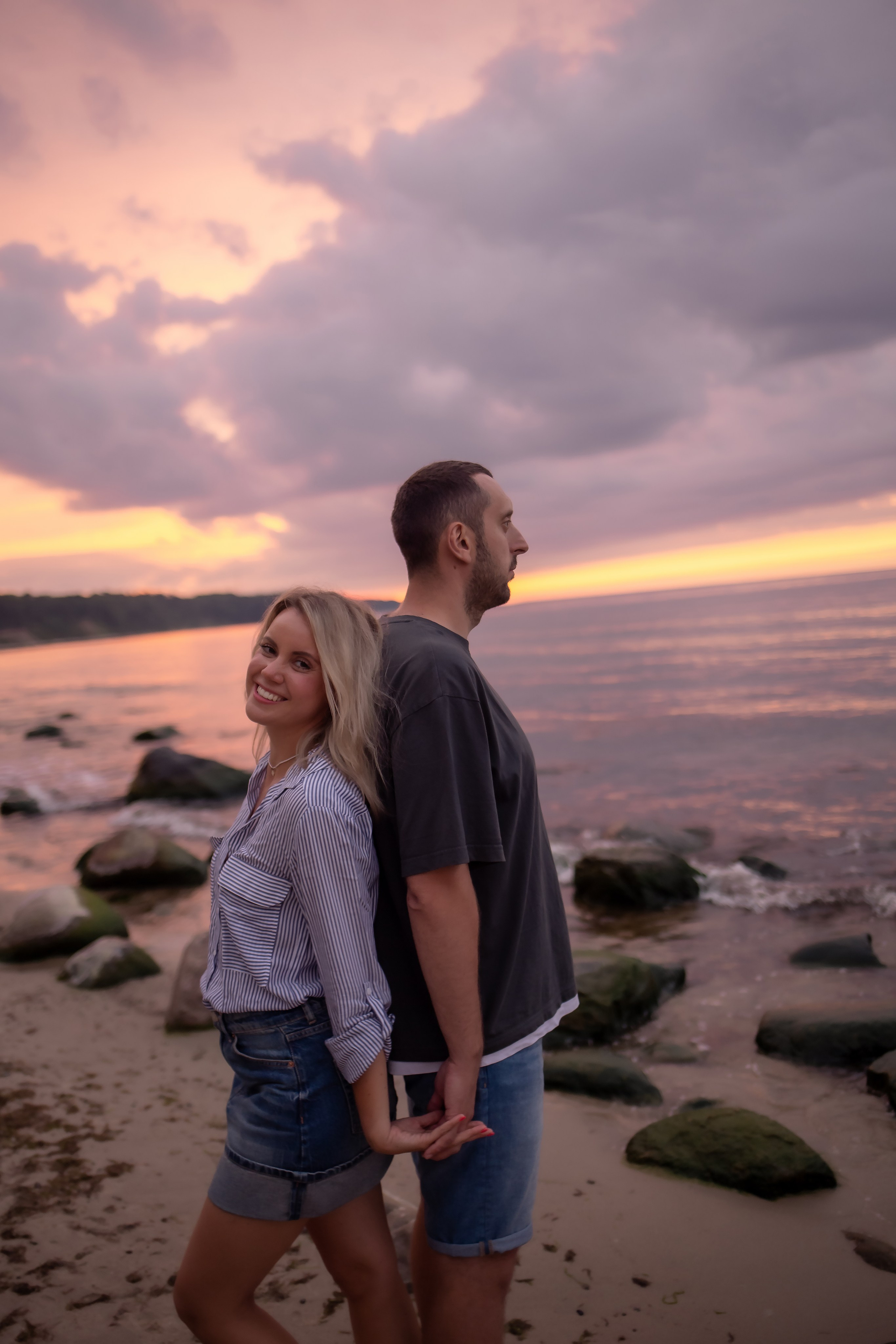 Есеня, Леня и Аня. Закат в Куликово. Фотограф в Калининграде Решетникова Алина