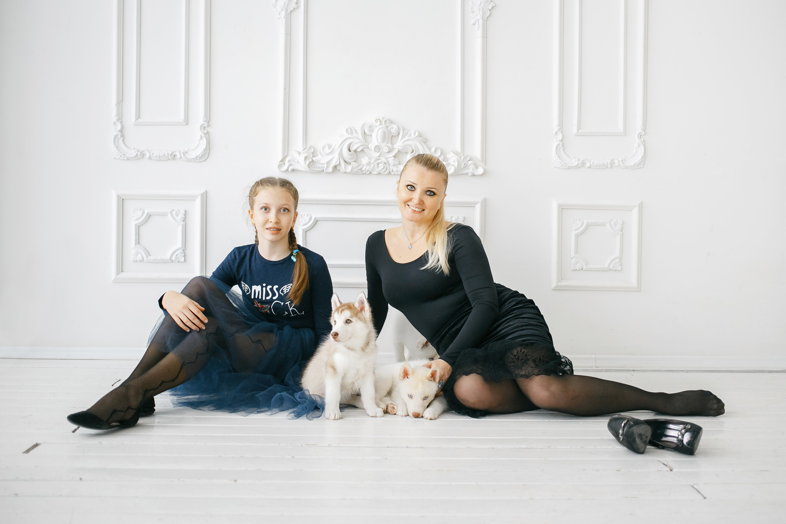 Весенняя фотосессия с щенками Хаски. Фотограф Сергей Логинов