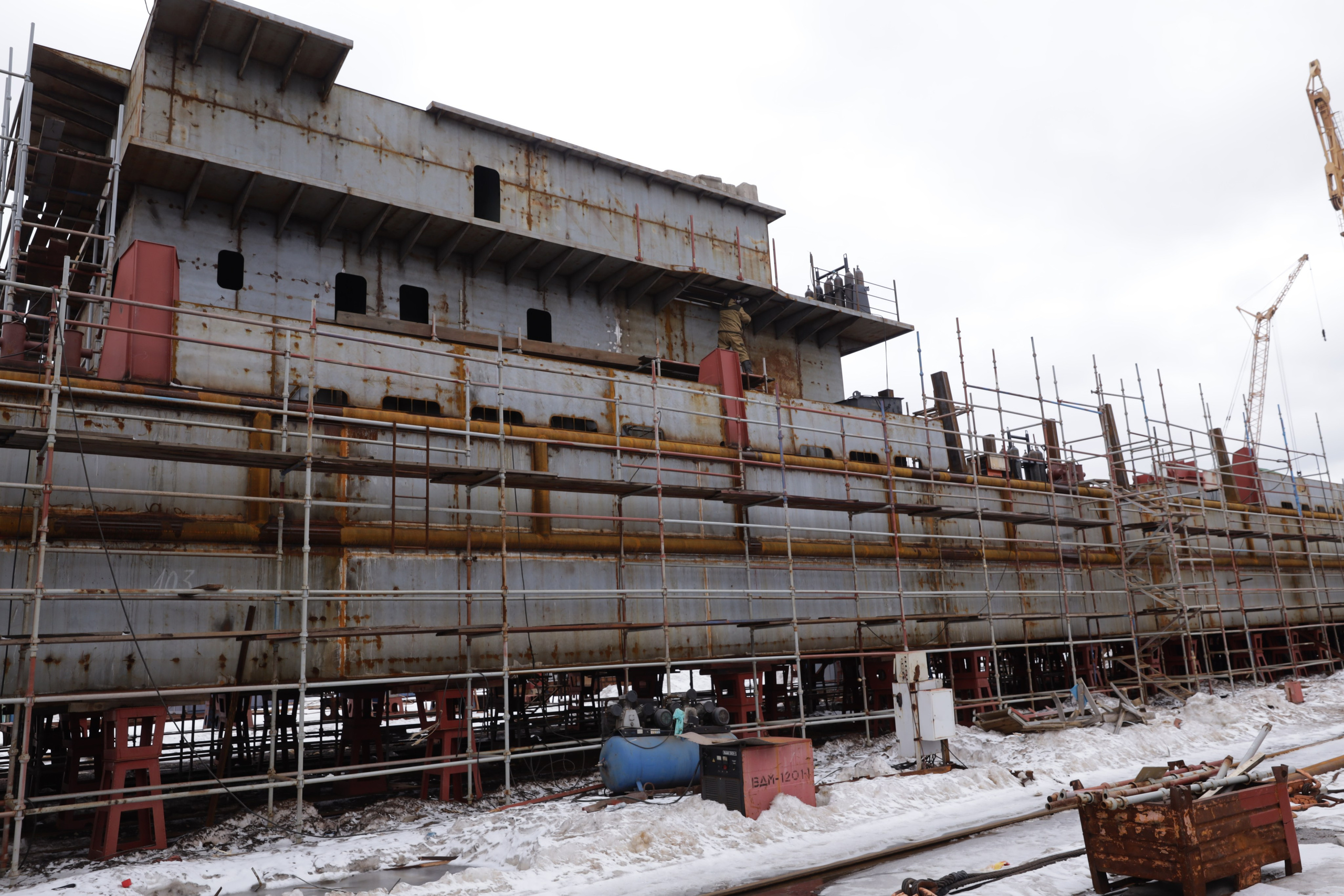 ЗАО нефтефлот Зимние фото + закаладка киля Судна. Фотограф в Самаре Максим Тырин