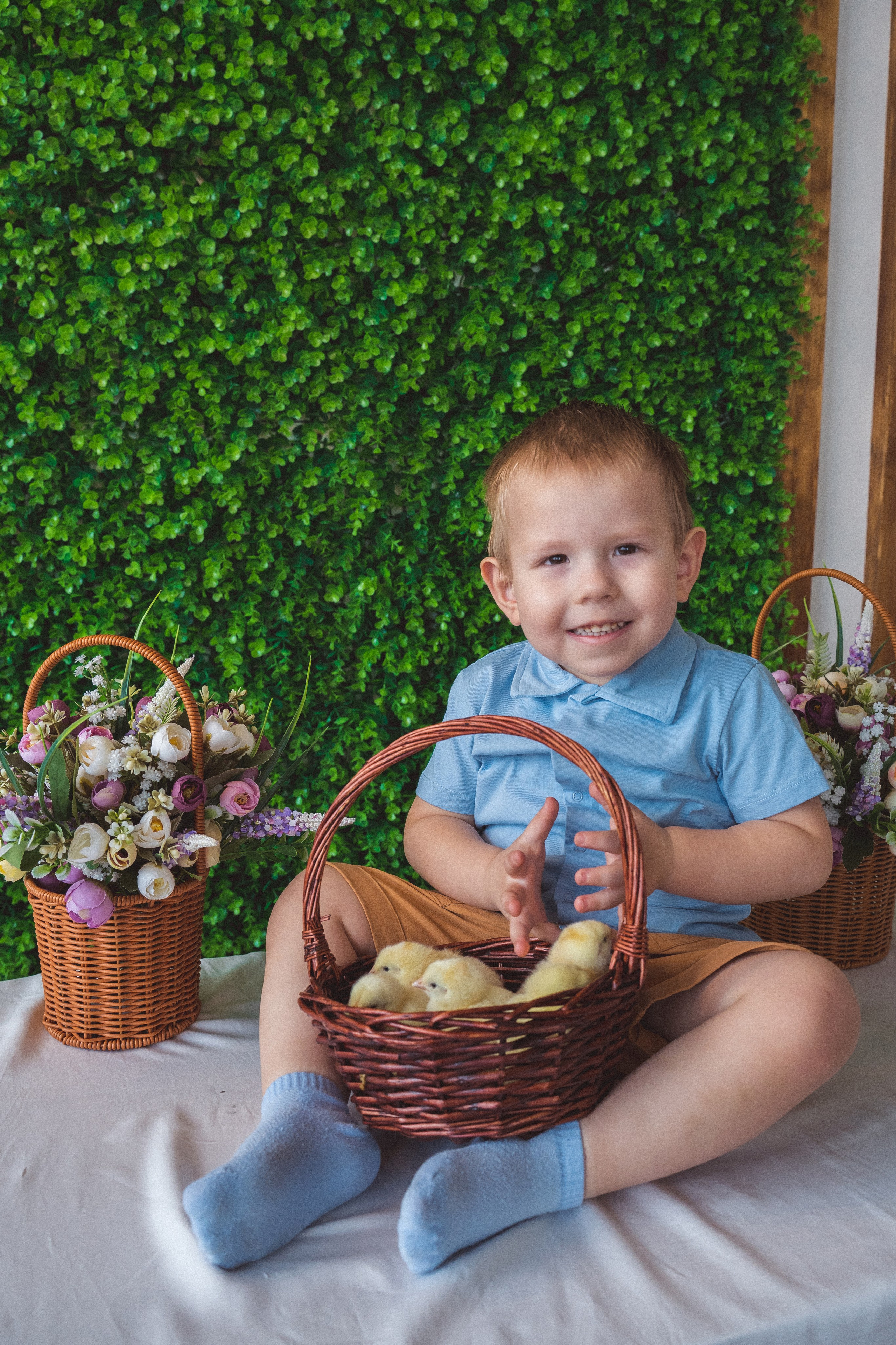 Пасхальный фотодень с цыплятами и кроликами. Фотограф Маргарита Слободянина в Хабаровске