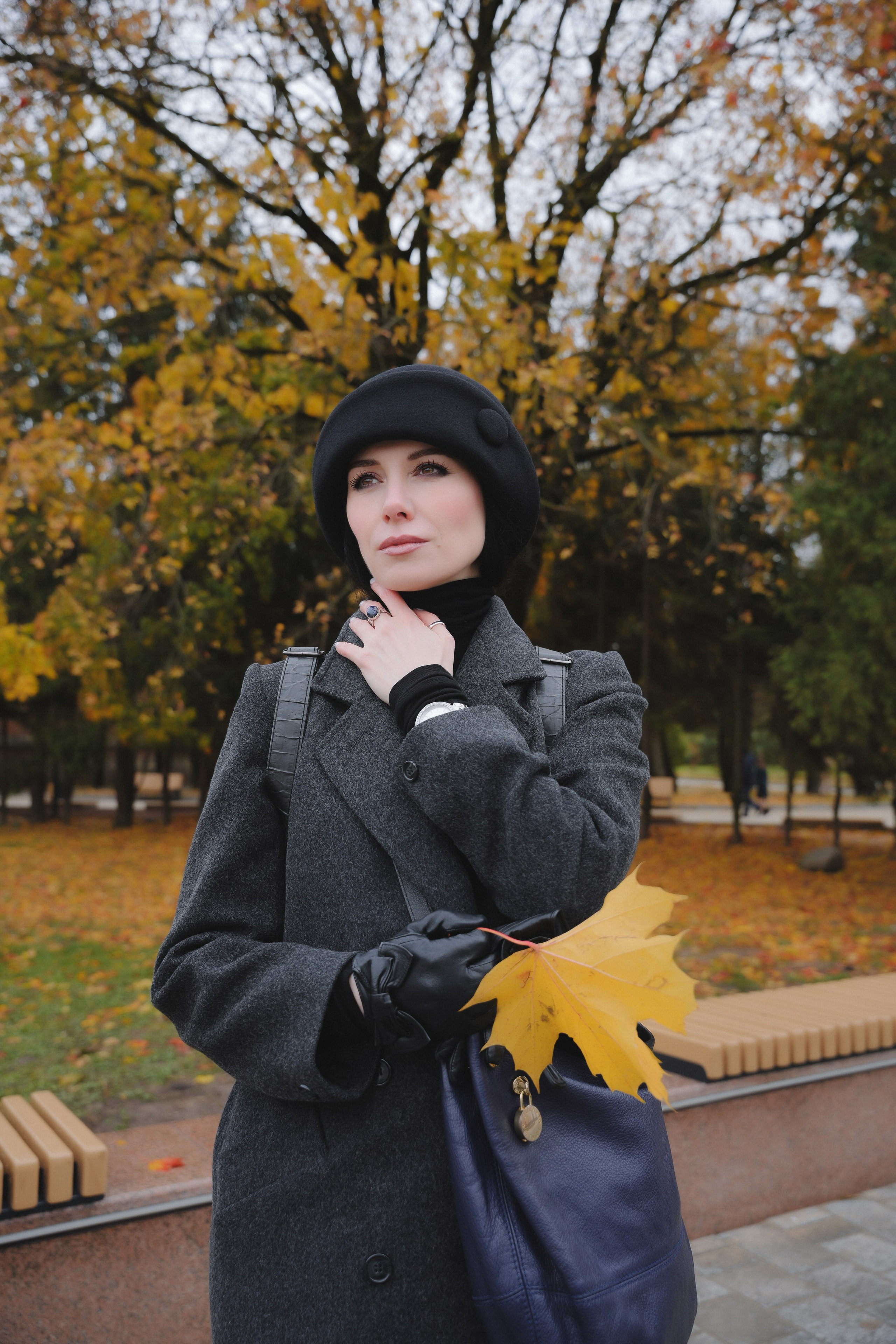 осень девушка