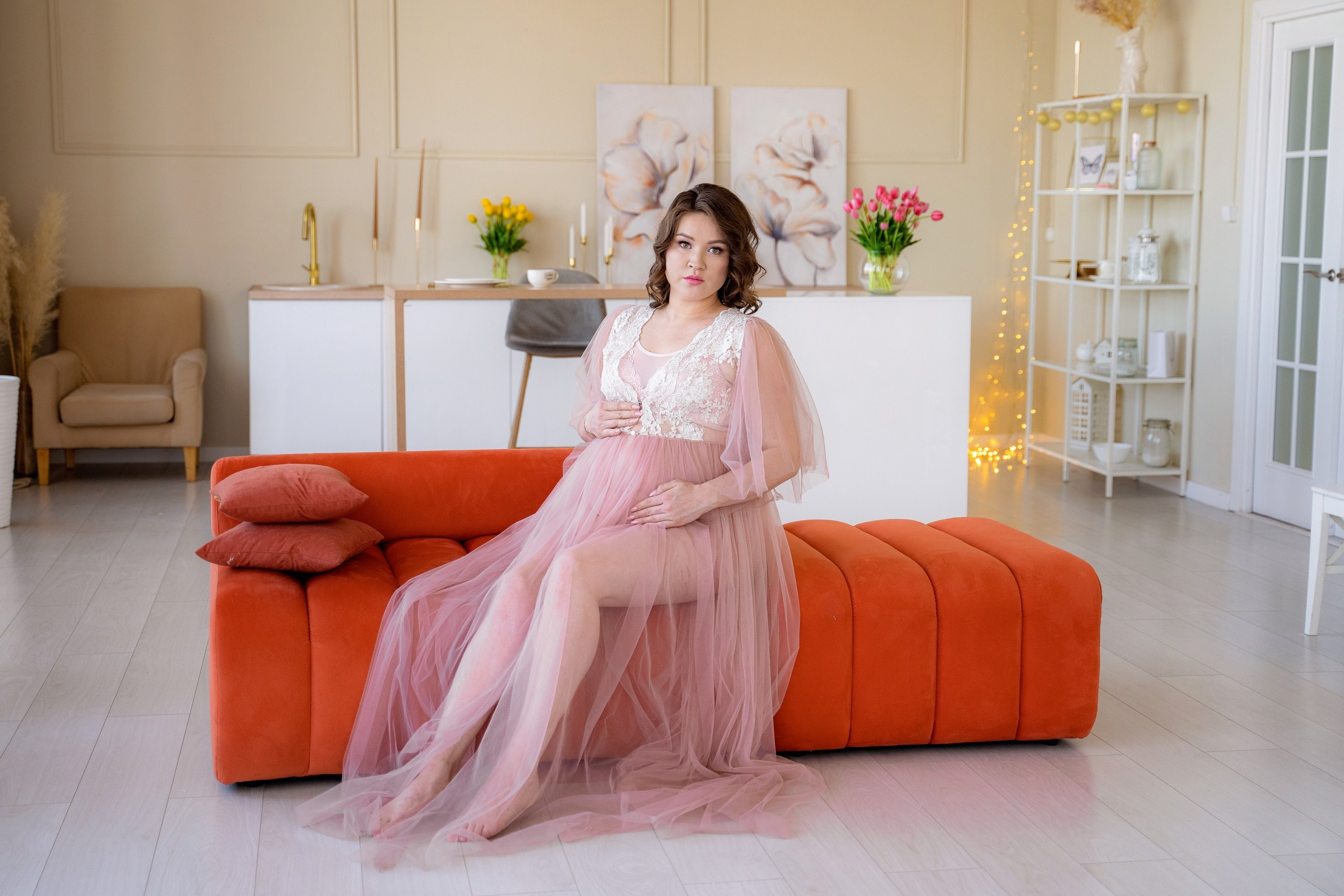 Пеньюары для беременных. Фотостудия Малина в городе Улан-Удэ. Фотограф Ирина Жарникова