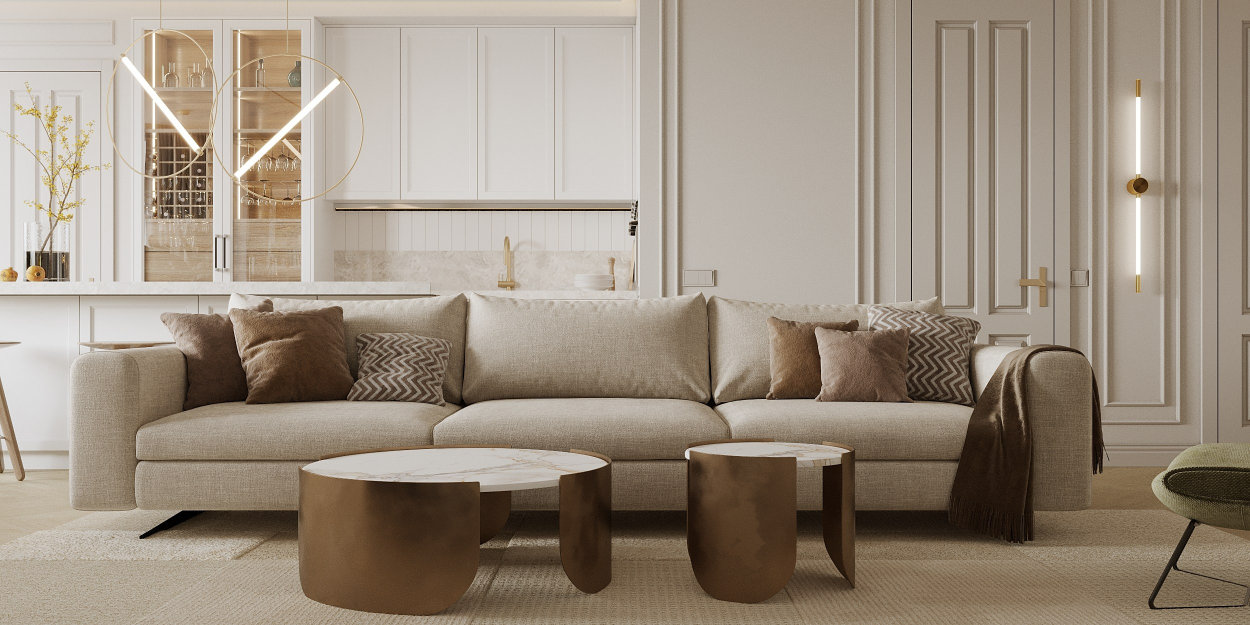 Квартира на ул. Мосфильмовская (Москва) 93 кв. м. Студия дизайна интерьера в Москве Калараш Александр