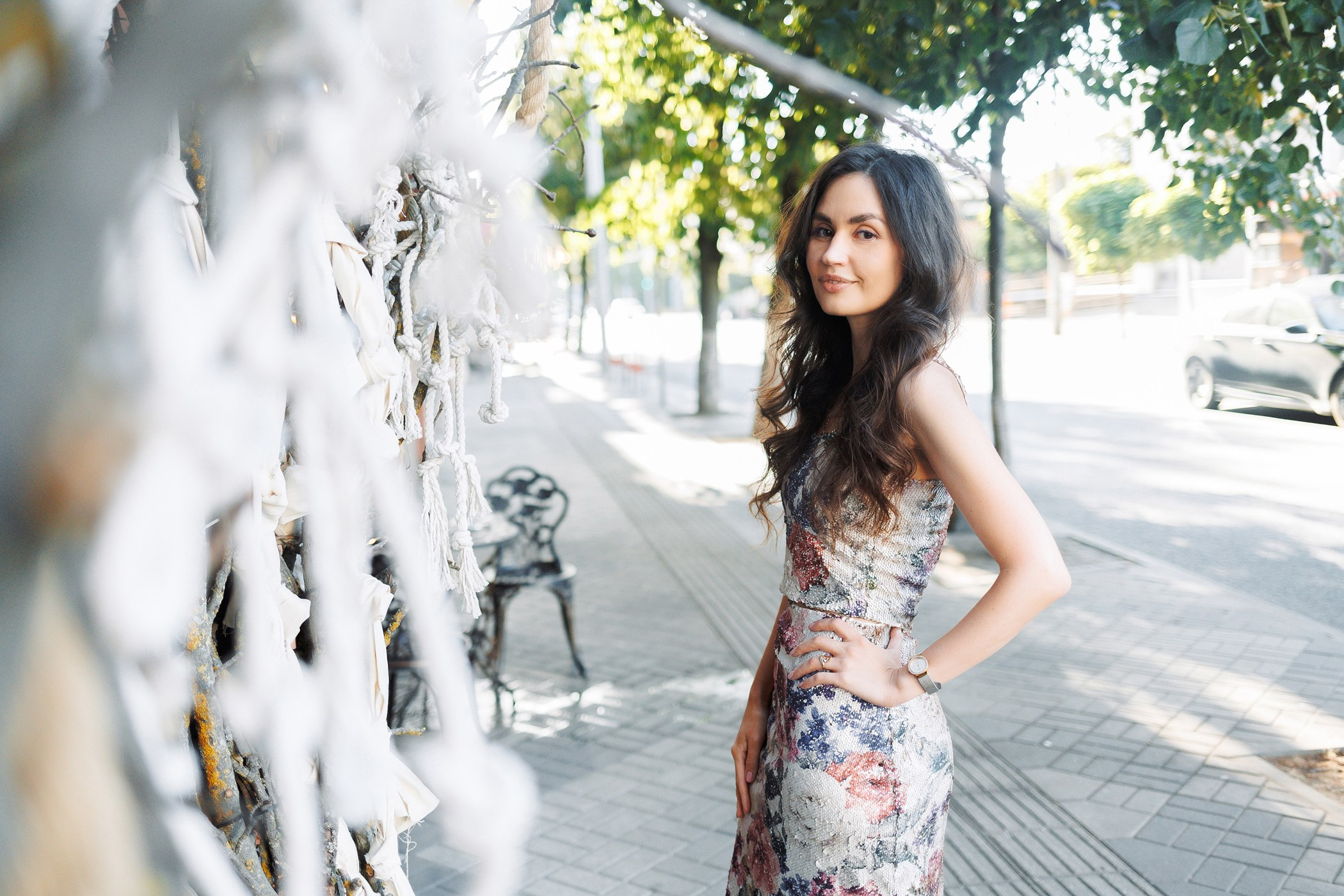 портрет девушки на закате