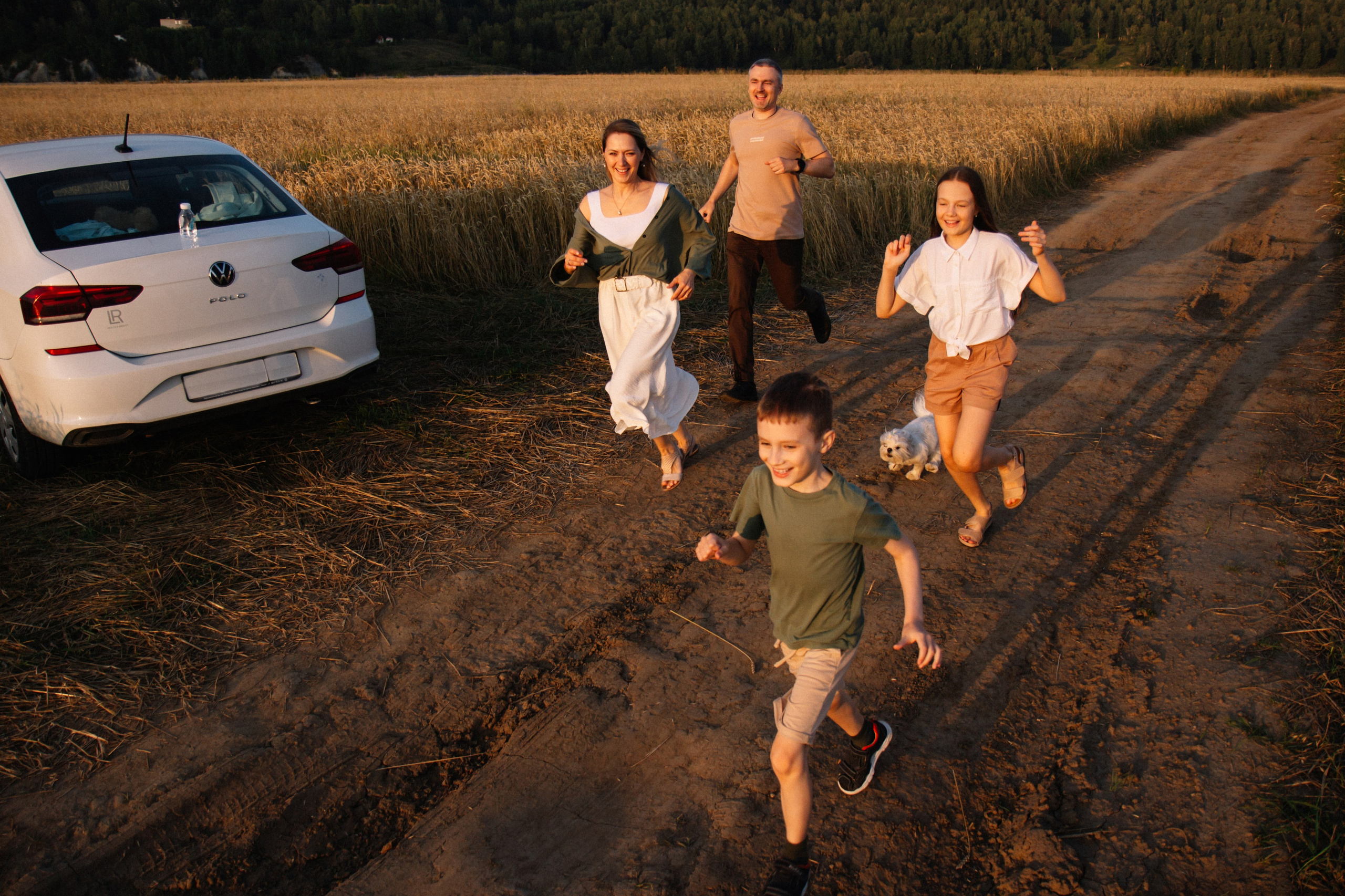 Семейная фотосессия на закате в полях. Семейный фотограф в Томске Максимова Екатерина