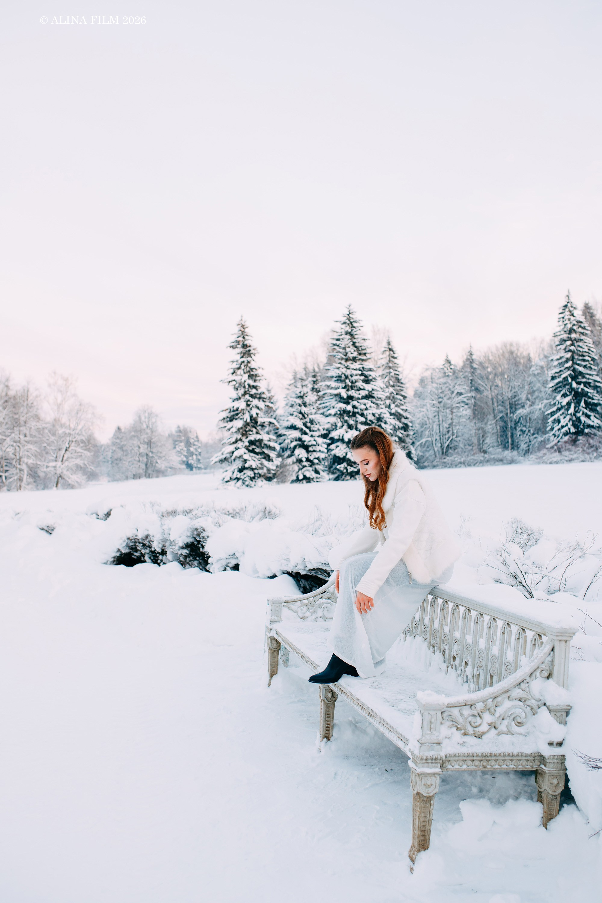 Фотопрогулка в снежном Павловске. Фотограф в Санкт-Петербурге Alina Film