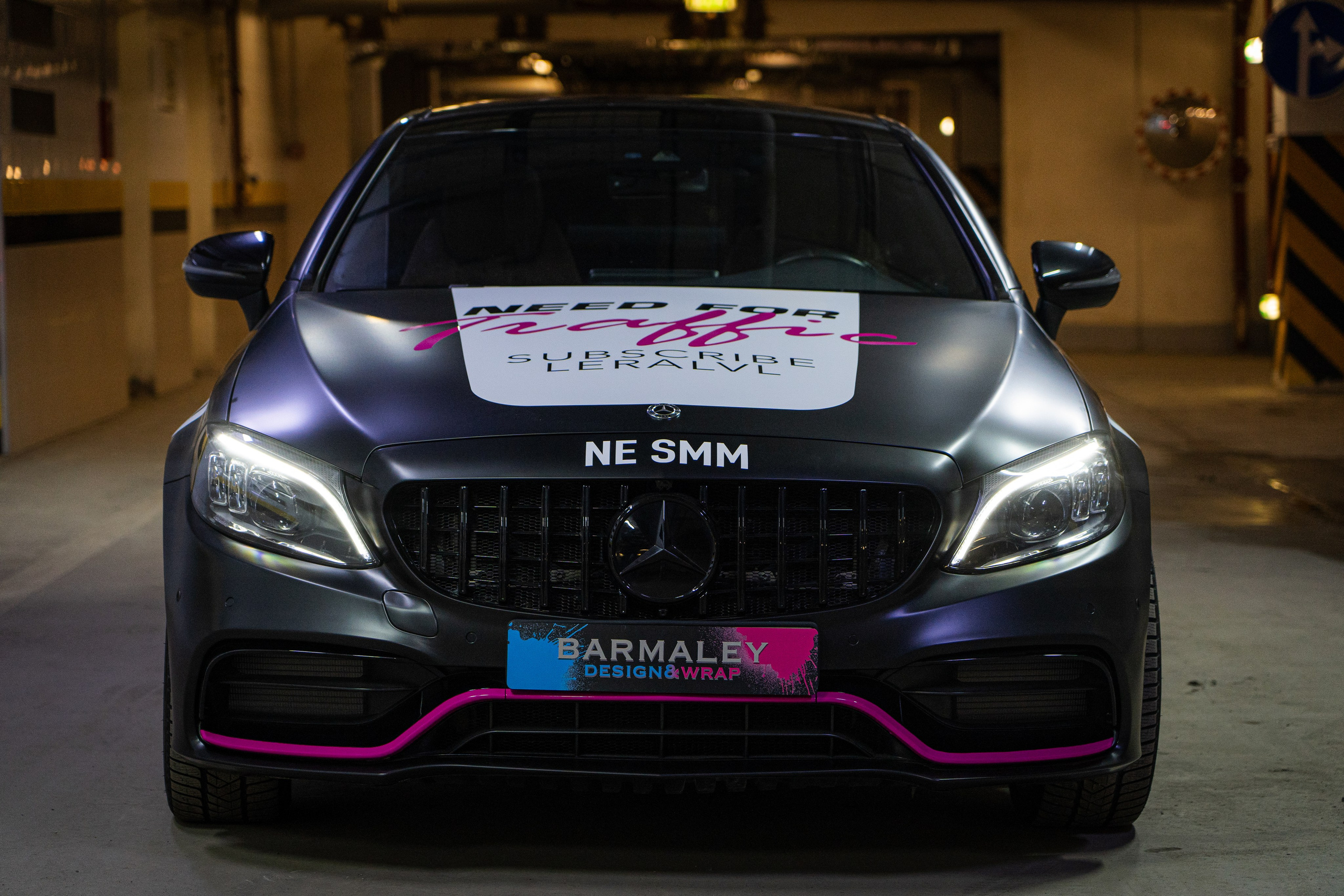 Винилография на Mercedes Benz C43 AMG. Студия дизайна и оклейки авто Barmaley Design